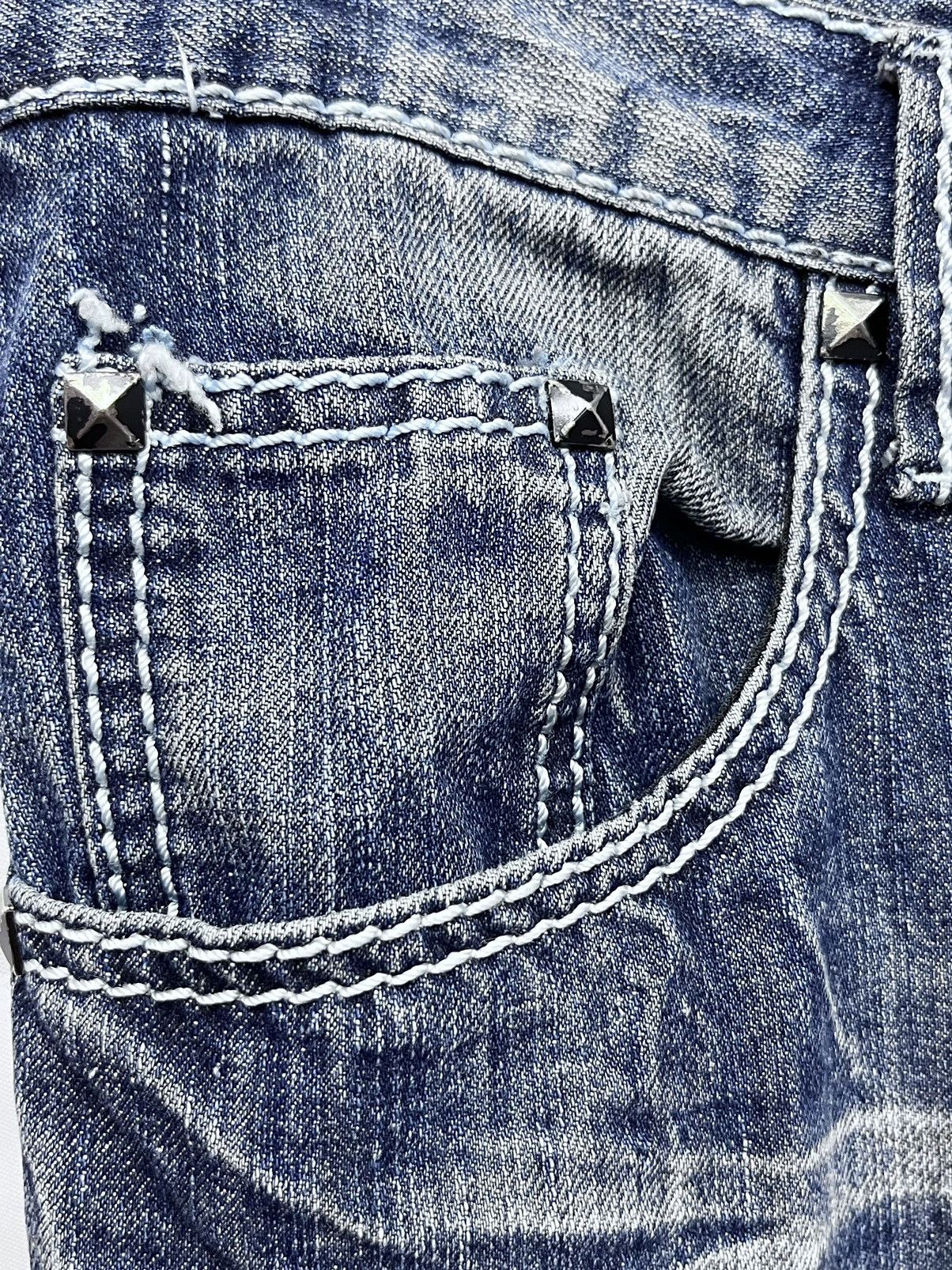 Japanese Brand FYE🔥EVOLUTION JAPAN Punk Curve Leg Flare Whiskered Denim💥 Size US 31 - 10 Thumbnail