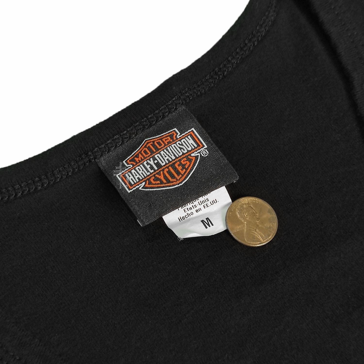 Harley Davidson Y2K Harley Davidson Petite Long Sleeve Tee Black Foil V-Neck Size M / US 6-8 / IT 42-44 - 6 Thumbnail