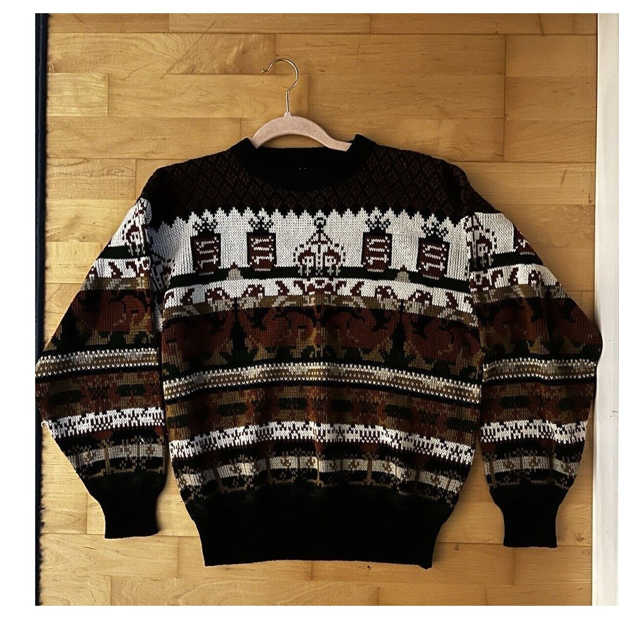 Vintage VTG Apparel Workshop Funky Printed Sweater Large Size L / US 10 / IT 46 - 1 Thumbnail