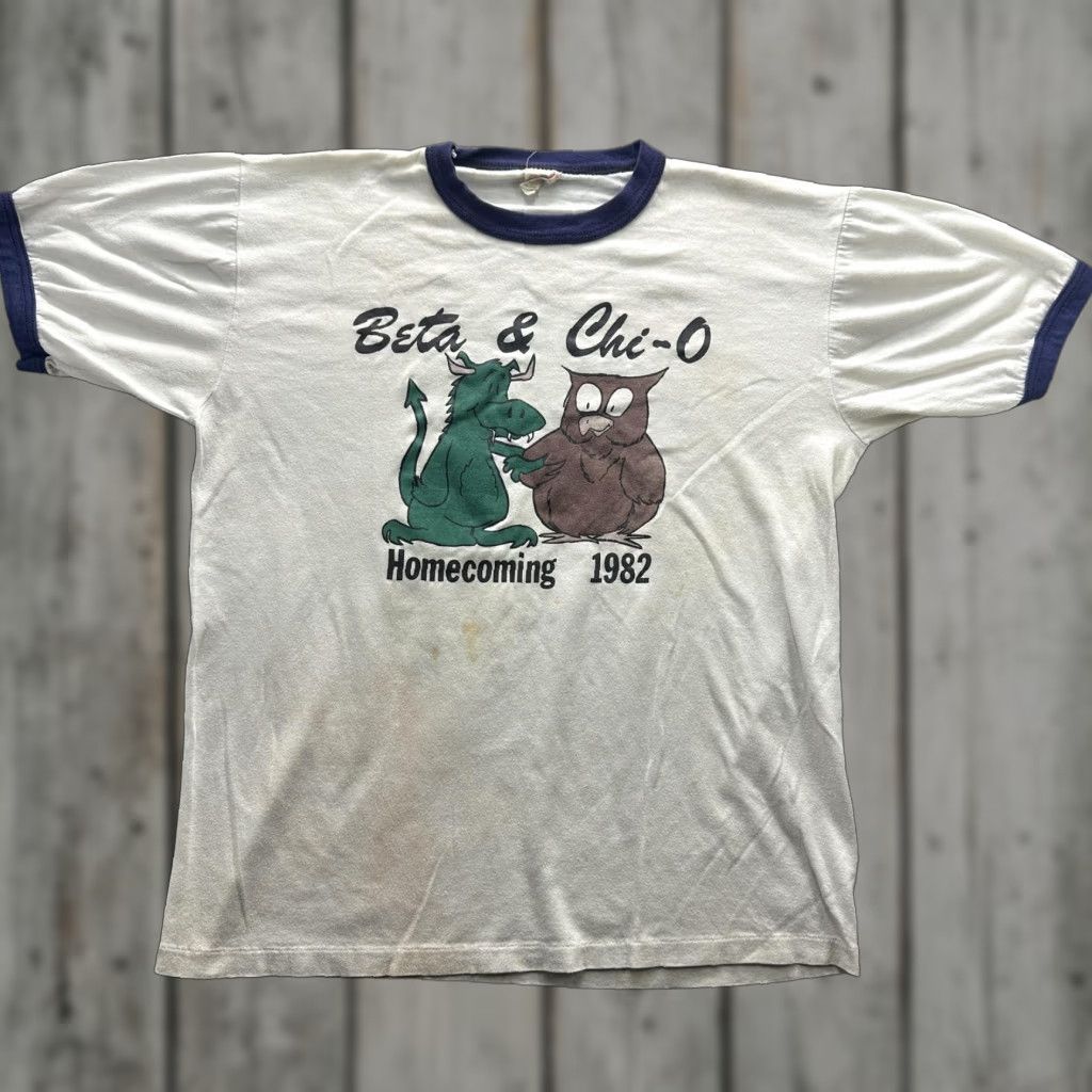 Other VINTAGE Pabst Blue Ribbon Shirt Mens XL Ringer Bet a & Chi-O Homecoming 1982 80s Size US XL / EU 56 / 4 - 1 Thumbnail