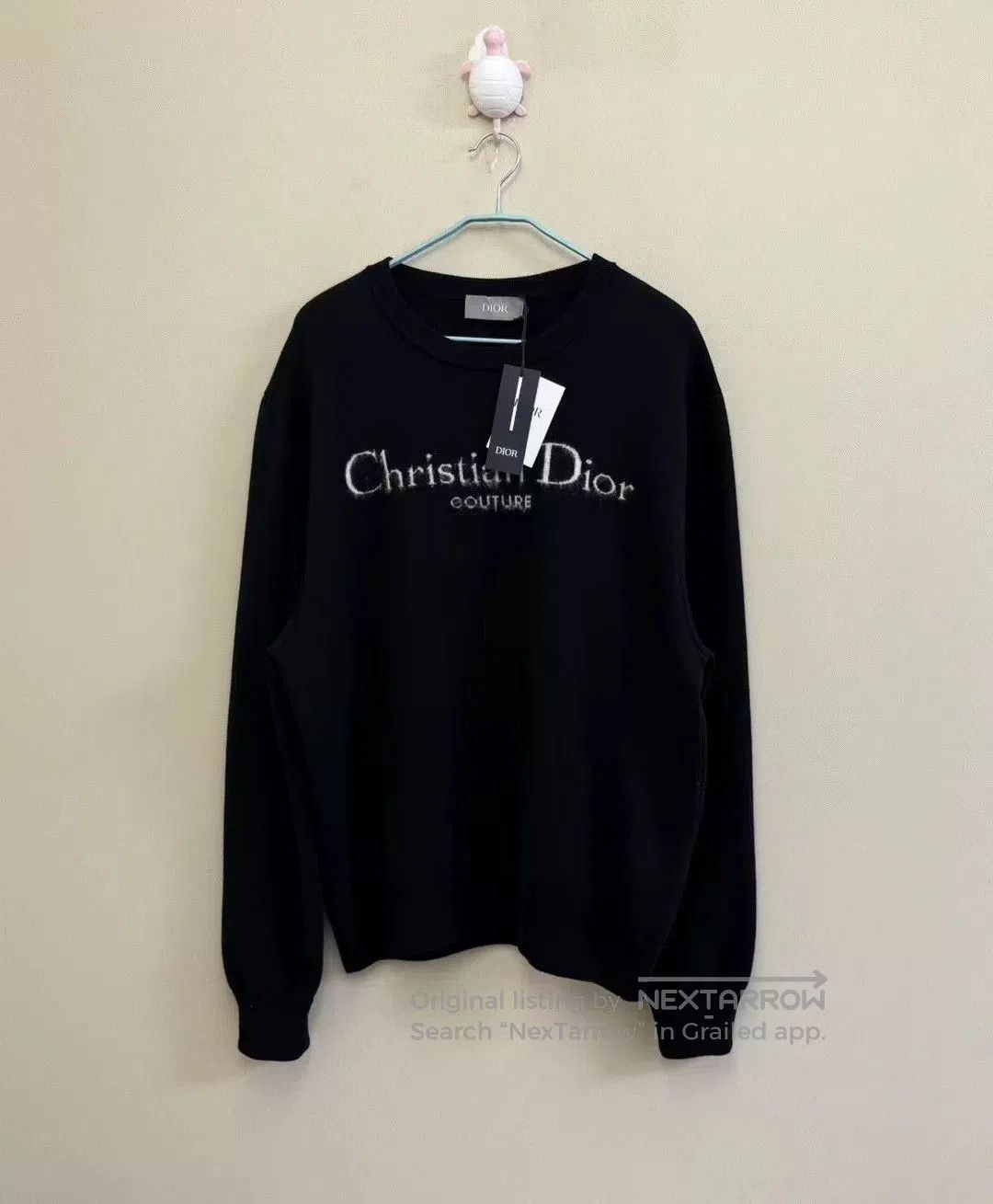 Dior DIOR Black Slogan Knit Sweater. Size US XL / EU 56 / 4 - 1 Thumbnail