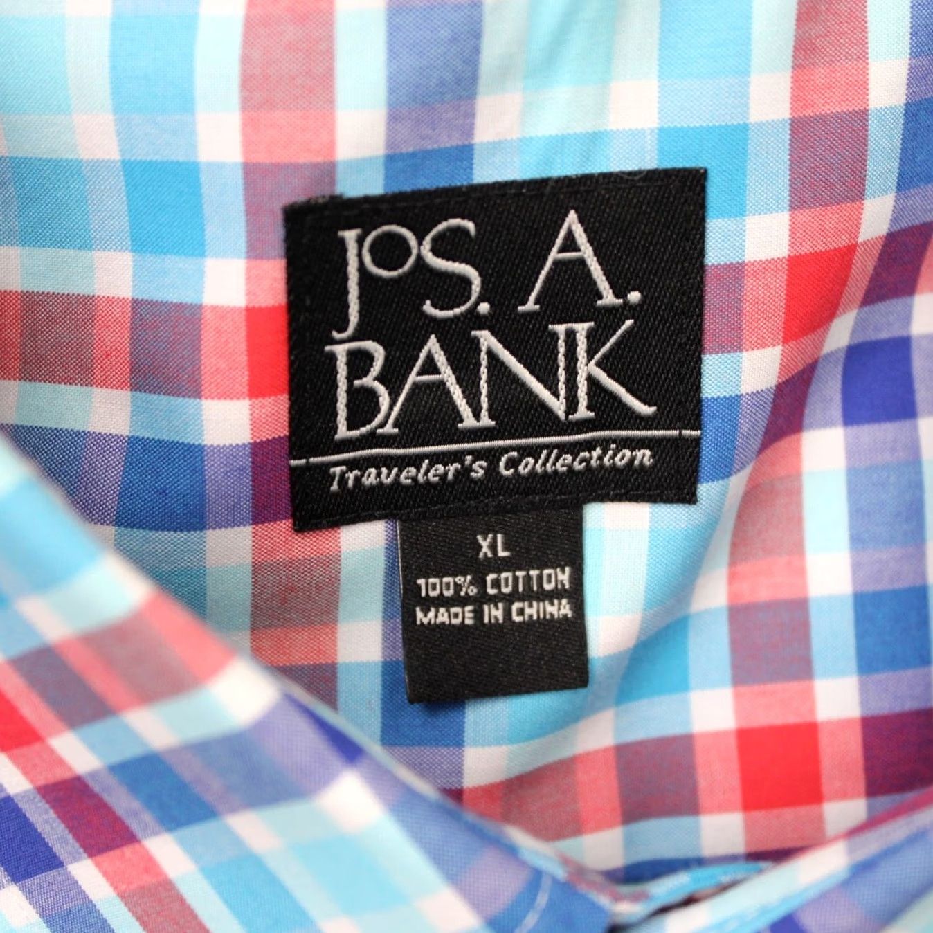 Jos. A. Bank Jos. A. Bank Shirt Mens XL Pink/Blue Traveler's Collection Cotton Long Sleeve Button-Up Plaid Classic Colors Mens XL Pink & Blue Size US XL / EU 56 / 4 - 6 Thumbnail