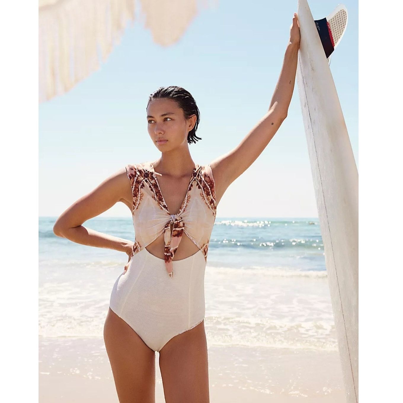 Free People New FREE PEOPLE Resin Obsidian Paisley Surf Suit $185 LARGE Size L / US 10 / IT 46 - 4 Thumbnail