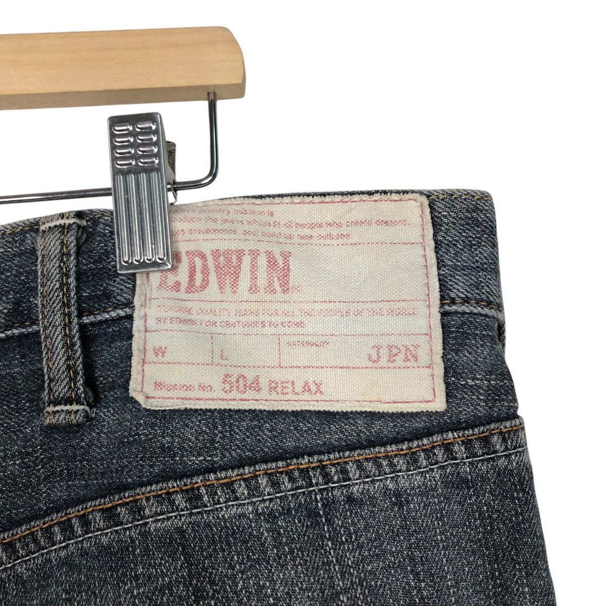 Japanese Brand Edwin Dark Wash Straight Leg Jeans Faded Denim Workwear Size US 40 / EU 56 - 14 Thumbnail