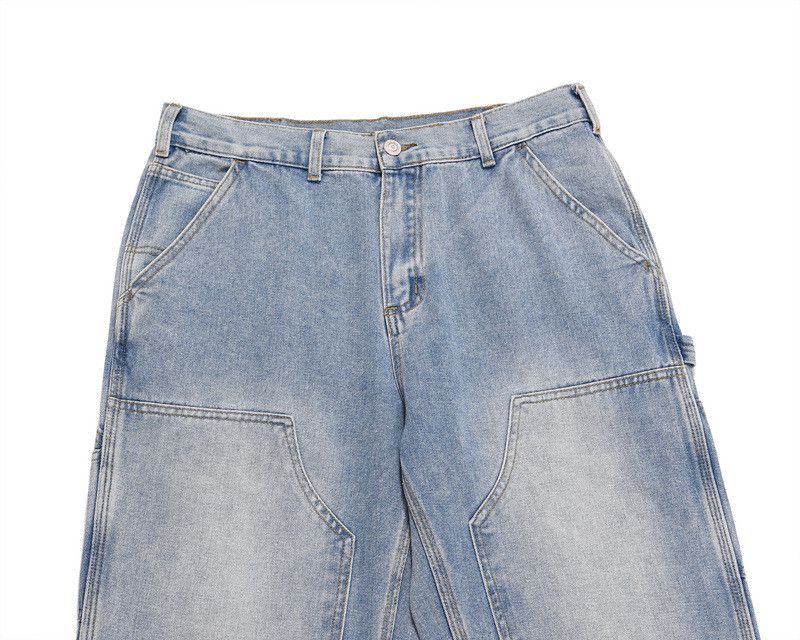 Japanese Brand × Jean High street washed loose patch pocket stitching Zipper jeans Size US 32 / EU 48 - 4 Thumbnail