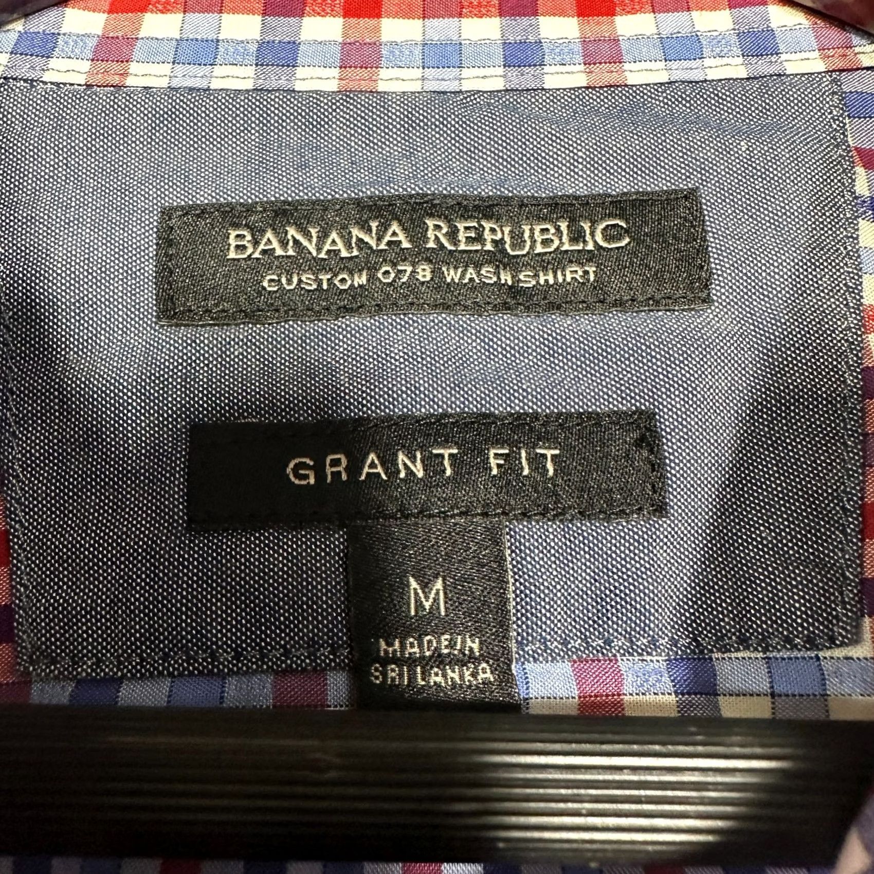 Banana Republic Banana Republic Shirt Mens M Grant Fit Custom Wash Blue White Red Plaid Button-Up Long Sleeve Size US M / EU 48-50 / 2 - 6 Thumbnail