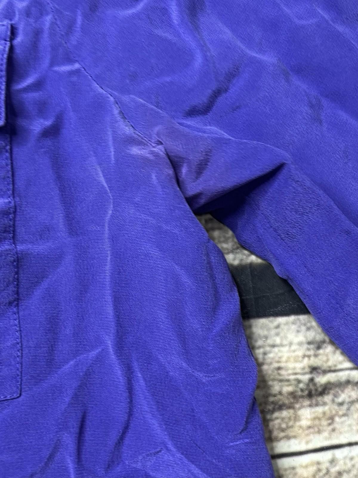 J.Crew J Crew Top Womens Medium Silk Satin Pockets Purple Button Up Size M / US 6-8 / IT 42-44 - 6 Thumbnail