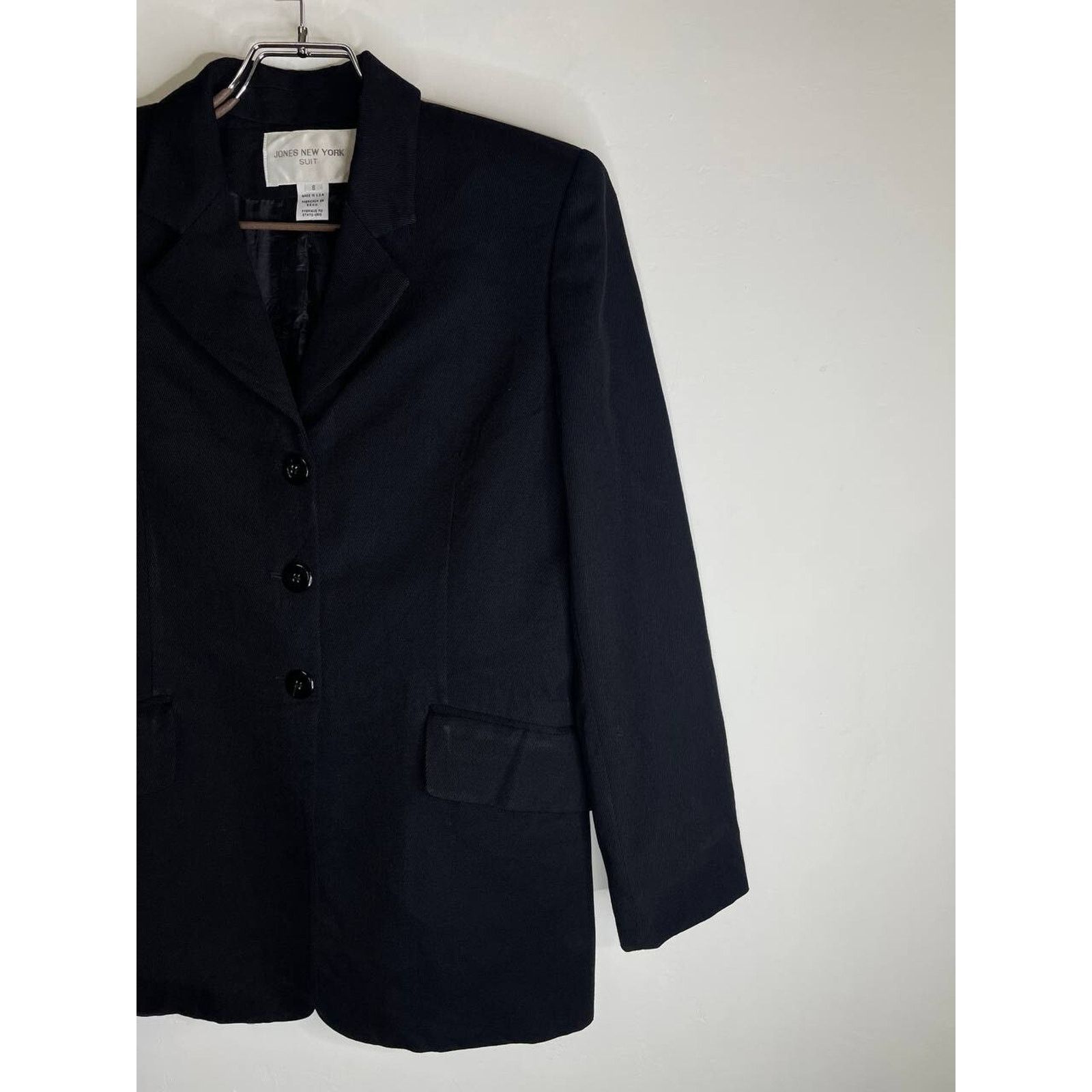 Jones New York × Vintage Vintage Jones New York Black Wool Blazer Jacket Classic Suit Size M / US 6-8 / IT 42-44 - 6 Thumbnail