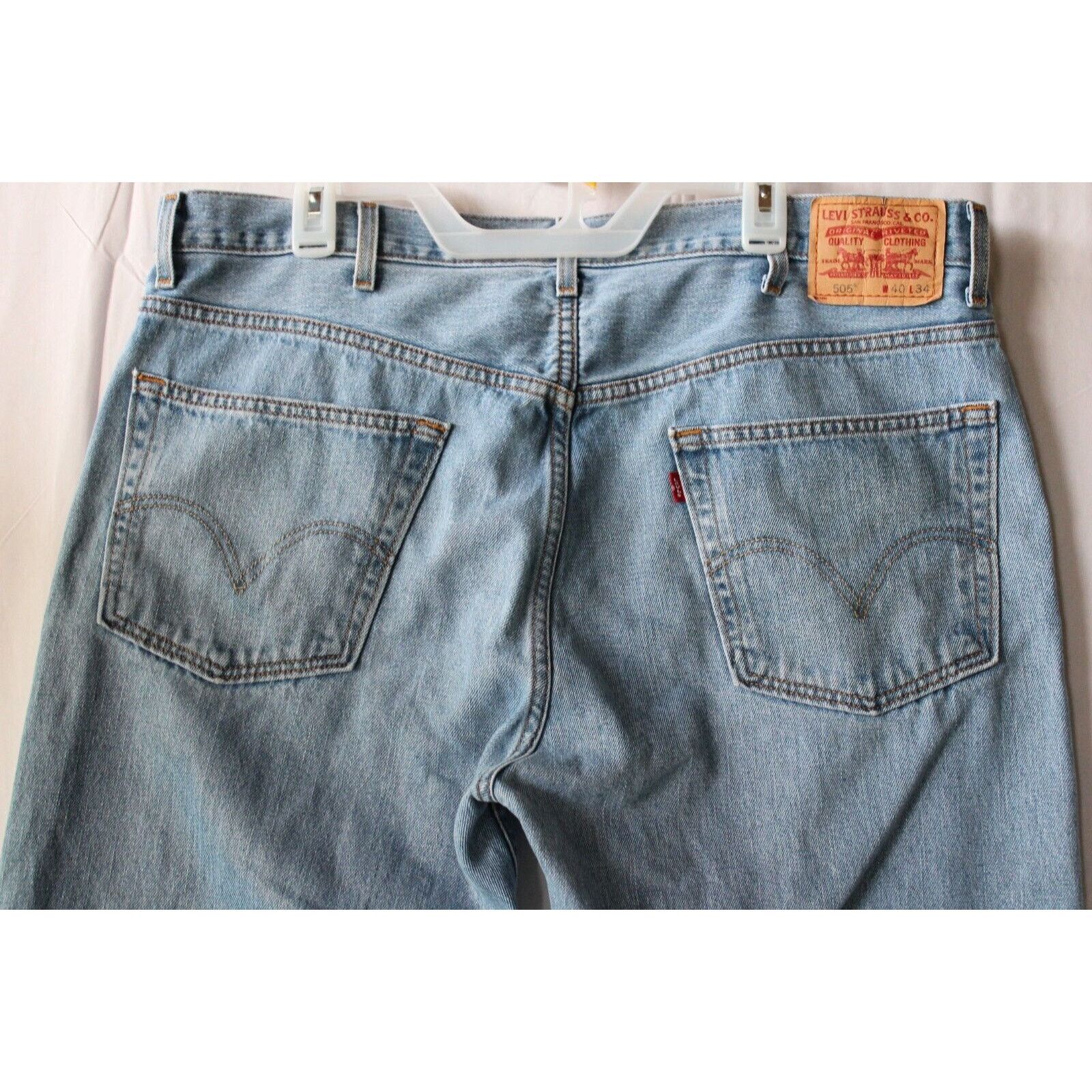 Levi's LEVIS 505 Jeans 40x34 Regular Fit Medium Blue Wash *VINTAGE Size US 40 / EU 56 - 5 Thumbnail