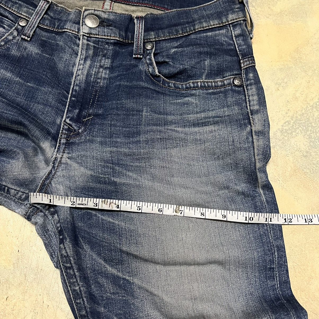 Edwin Edwin Blue Trip Distressed Design Denim Jeans Size US 33 - 11 Thumbnail