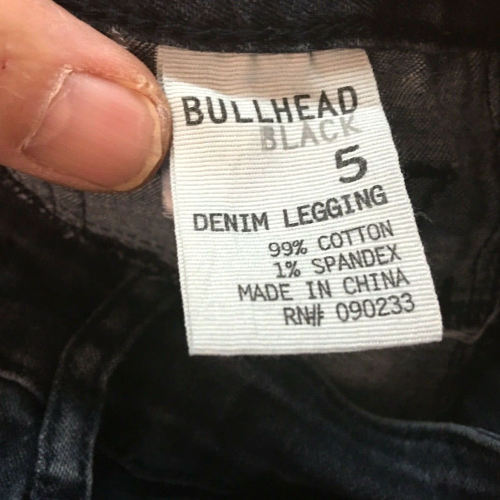 Denime Bullhead Jeans Womens Size 5 Skinny Distressed Black Denim Dark Wash 29in 5-Pocket Stretch Belt Loops Size 27" / US 4 / IT 40 - 6 Thumbnail