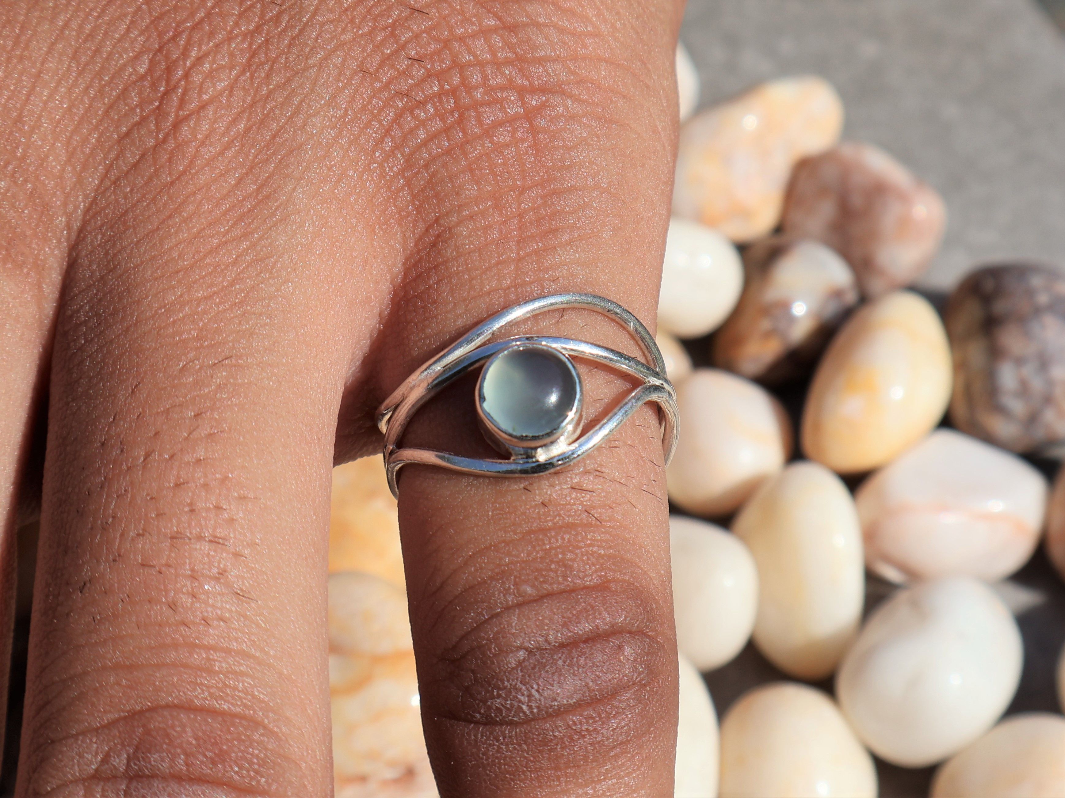 Handmade Aqua Chalcedony Ring, Sterling Silver Handmade Women Ring, Size ONE SIZE - 8 Thumbnail