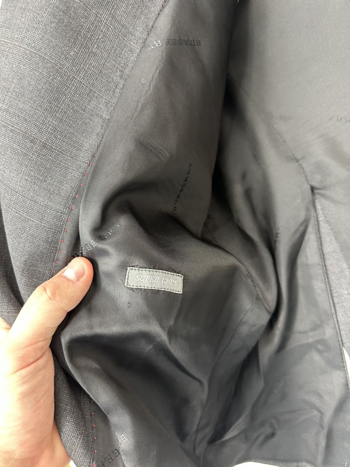 Burberry Burberry Wool Blazer Classic Gray Men's Size 44R - 10 Thumbnail