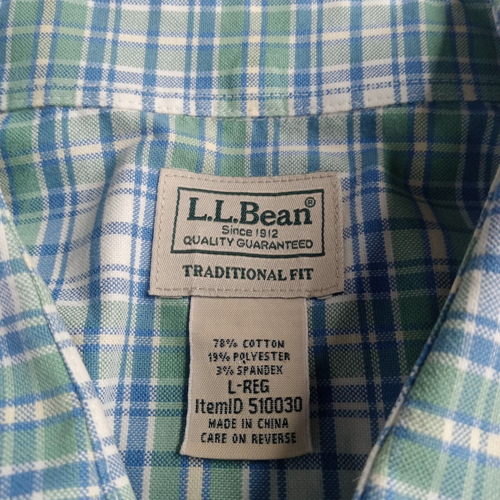 L.L. Bean L.L. Bean Traditional Fit Shirt Men's L Blue Green Plaid Size US L / EU 52-54 / 3 - 4 Thumbnail