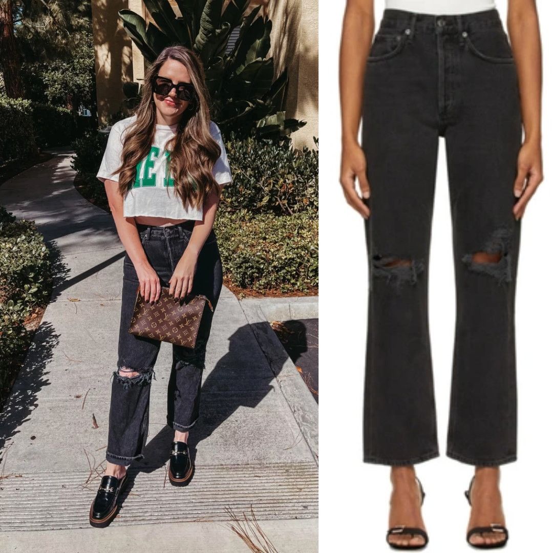 Agolde AGOLDE | 90’s Mid Rise Loose Smokestack Black Jeans 25 Size 25" / US 0 / IT 36 - 13 Thumbnail