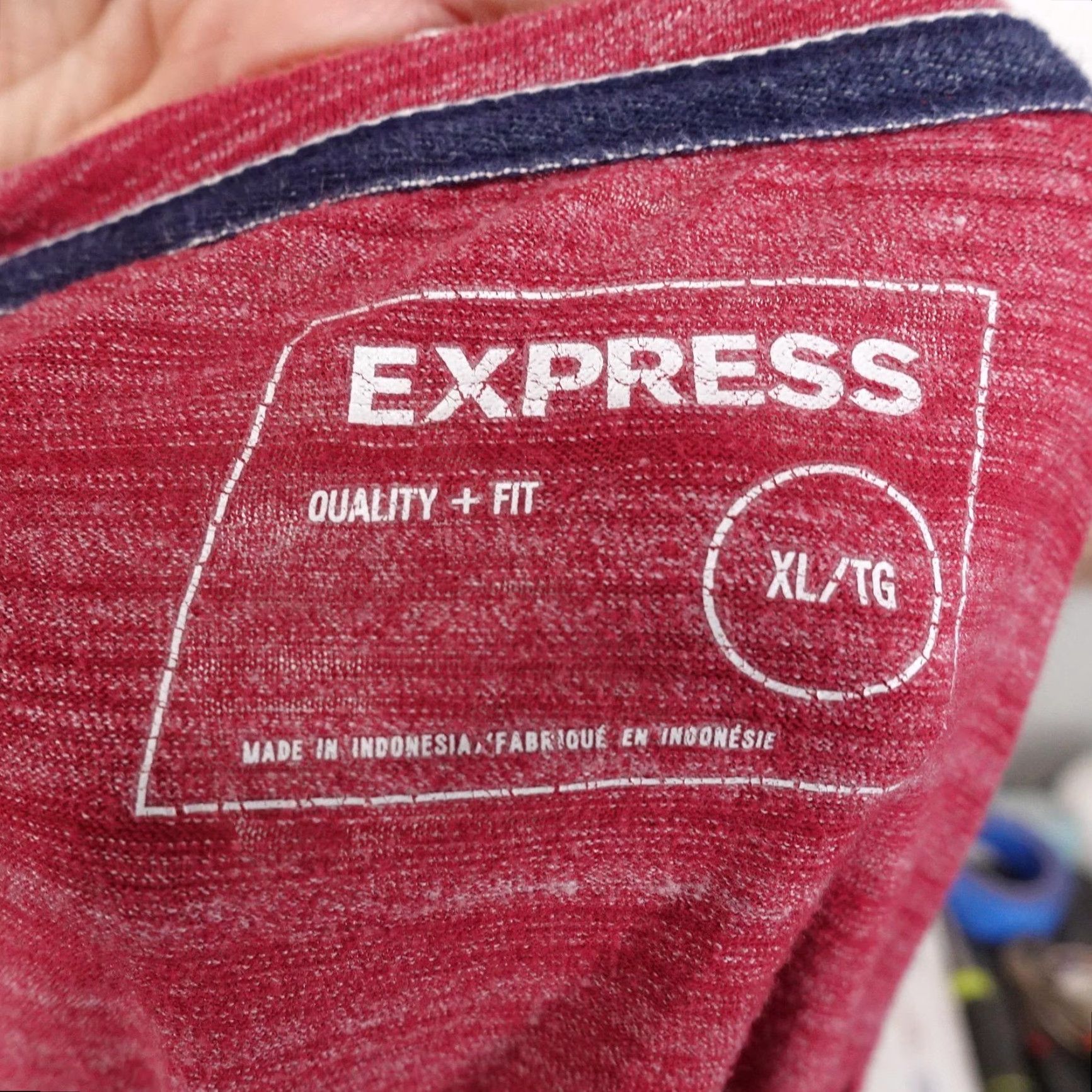 Express Express Shirt Mens XL Red Striped Long Sleeve Henley Tagless Soft Tee Casual Size US XL / EU 56 / 4 - 7 Thumbnail