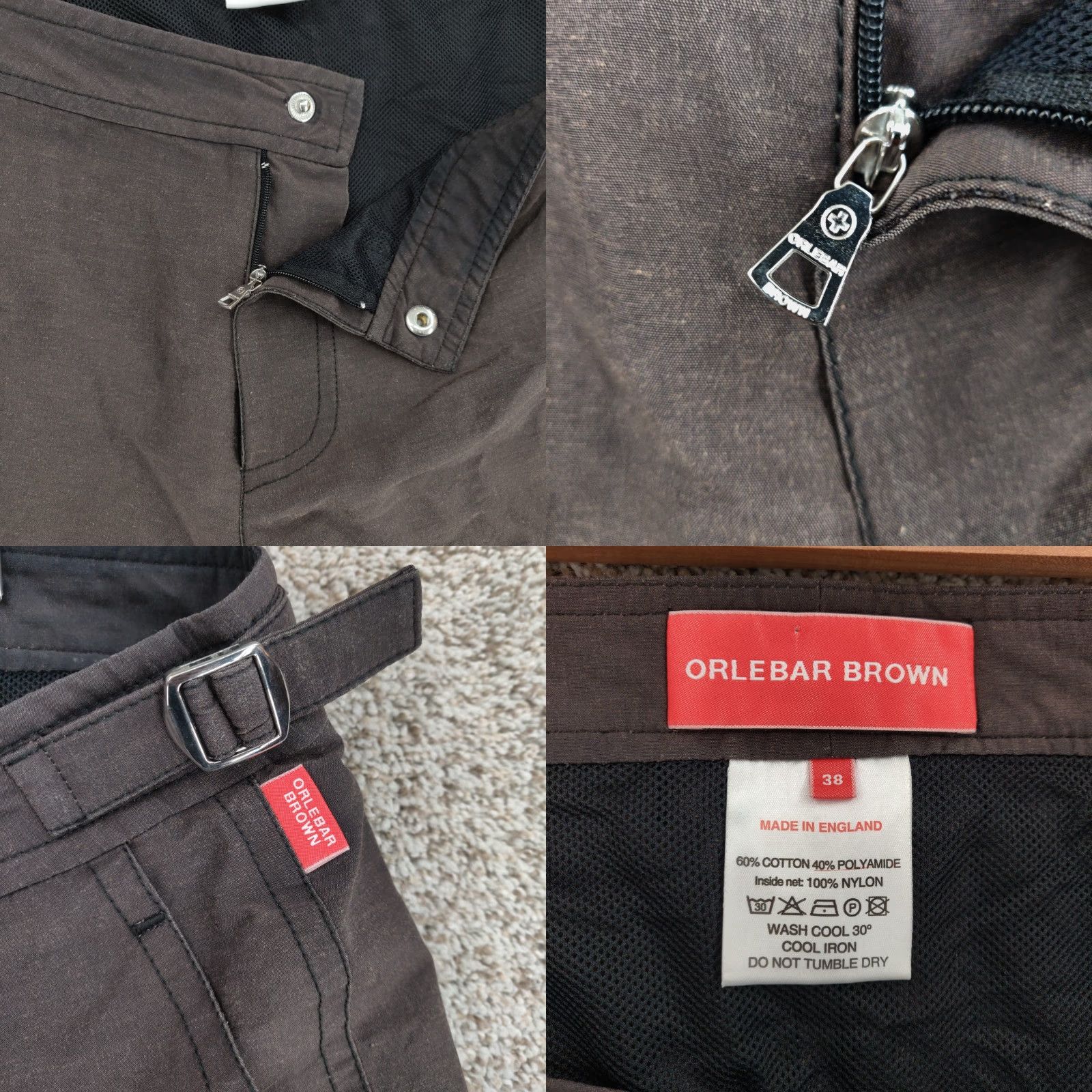 Orlebar Brown Orlebar Brown Mens Bermuda Shorts 38 Brown Cotton Polyamide Adjustable Waist Pocket Logo Button Size US 38 / EU 54 - 8 Thumbnail