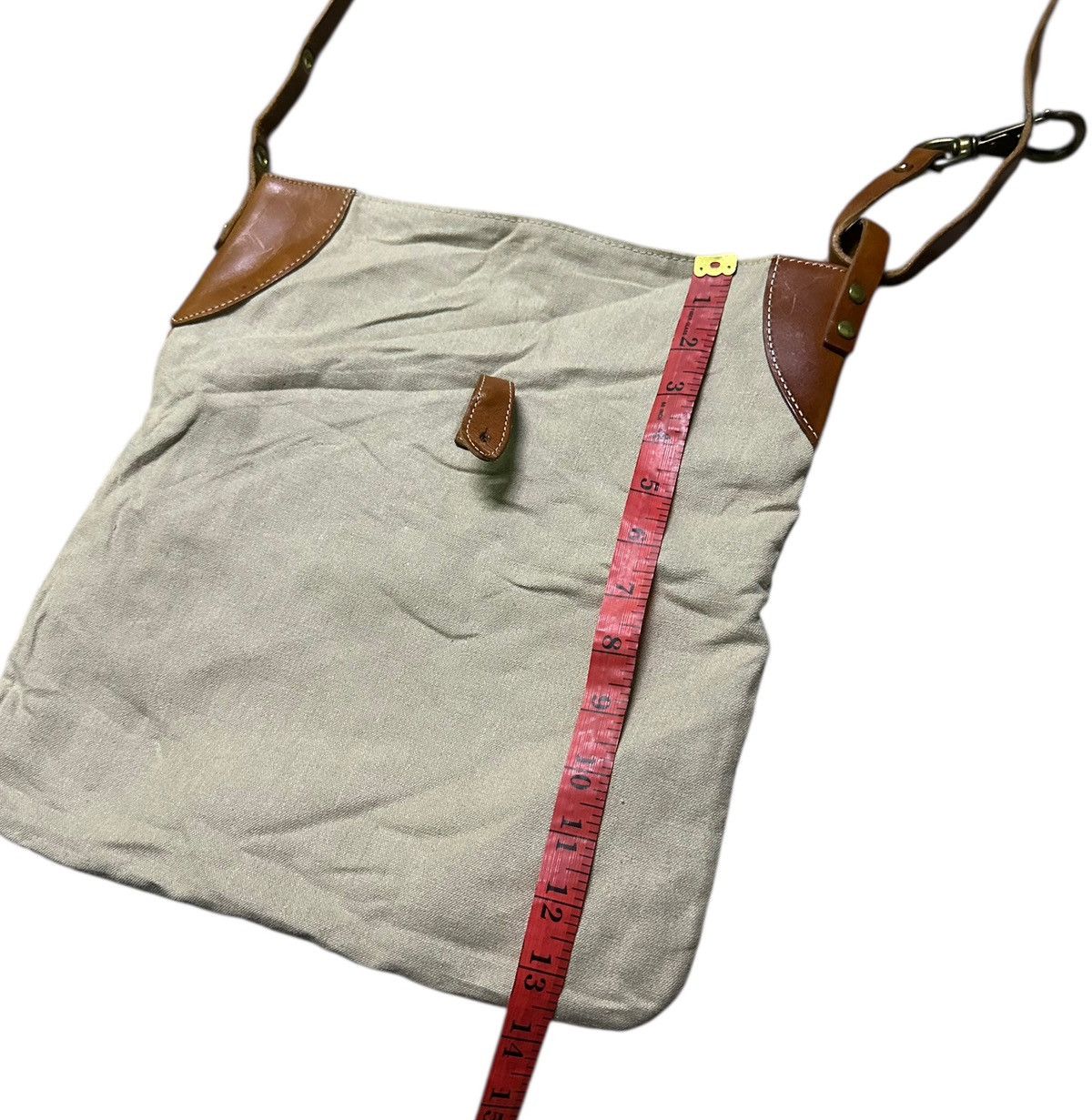 Japanese Brand Vintage Marine day canvas leather sling bag Size ONE SIZE - 8 Thumbnail