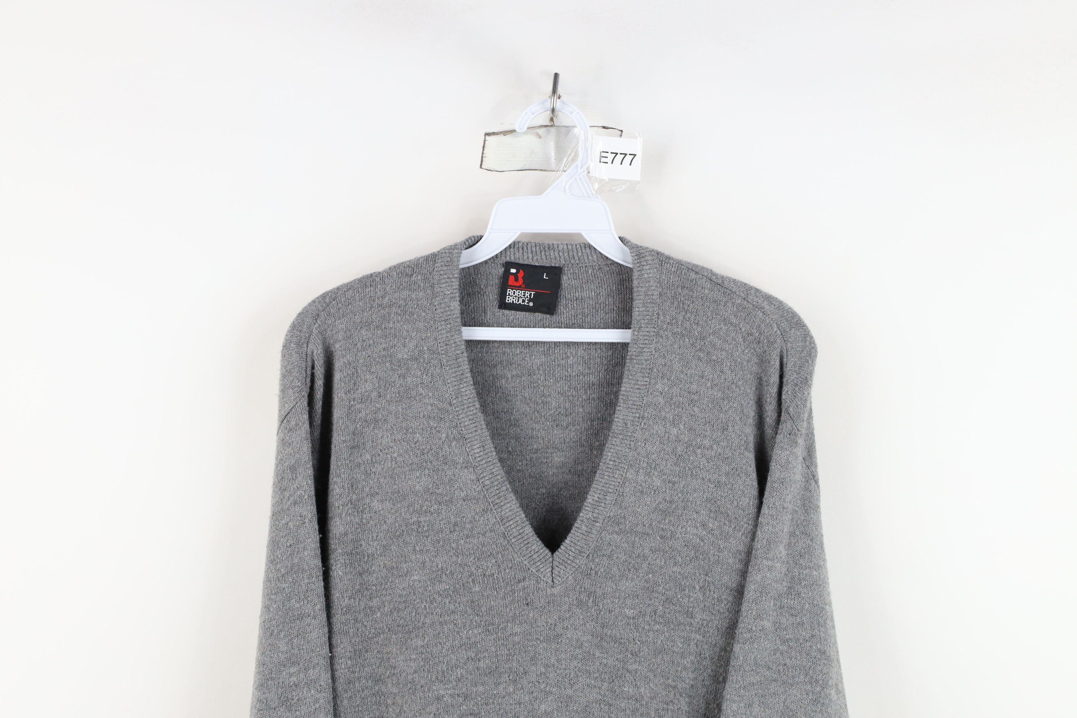 Vintage Vintage 70s Streetwear Knit V-Neck Sweater Heather Gray USA Size US L / EU 52-54 / 3 - 2 Thumbnail