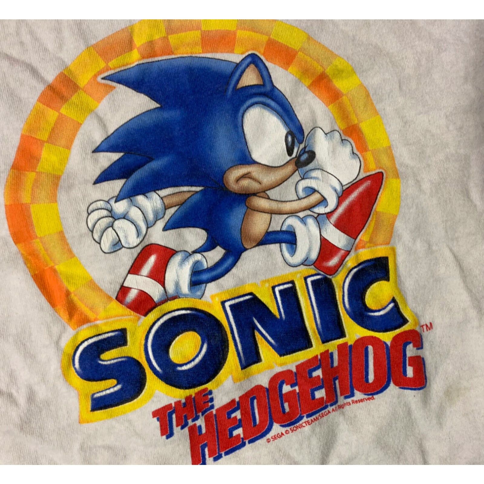 SEGA Sonic The Hedgehog Ringer T Shirt Mens Large Multicolor