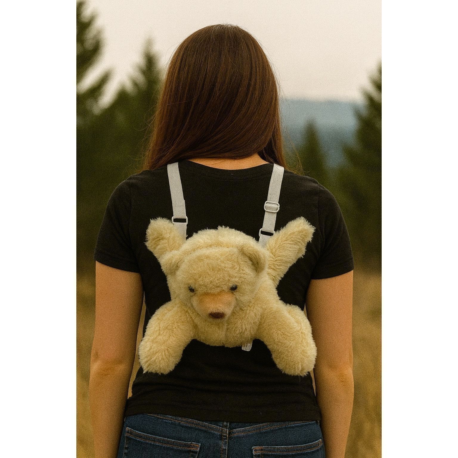 Handmade Handmade Upcycled Teddy Bear Backpack Plush Bear Bag Cute Size ONE SIZE - 1 Thumbnail