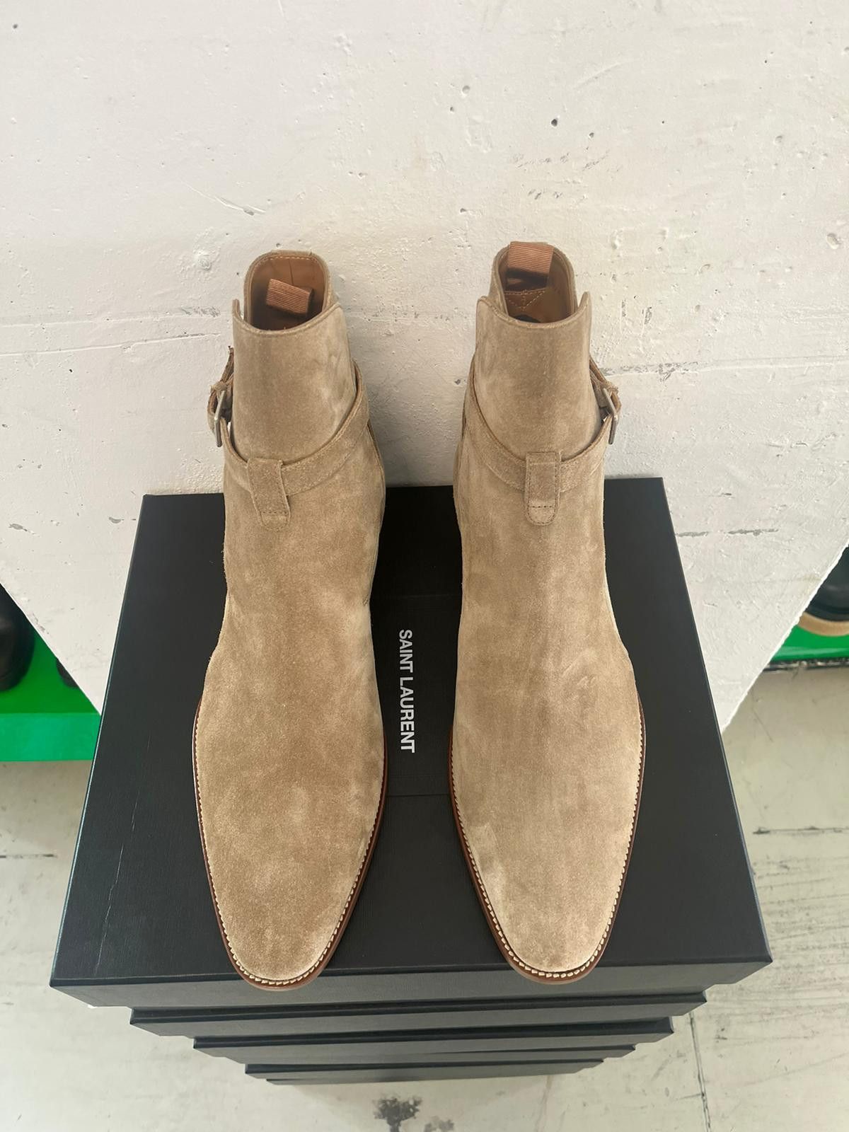 Saint Laurent Paris o1alsim1 Jodhpur High Buckle Boots in Light Brown Size US 12 / EU 45 - 5 Thumbnail
