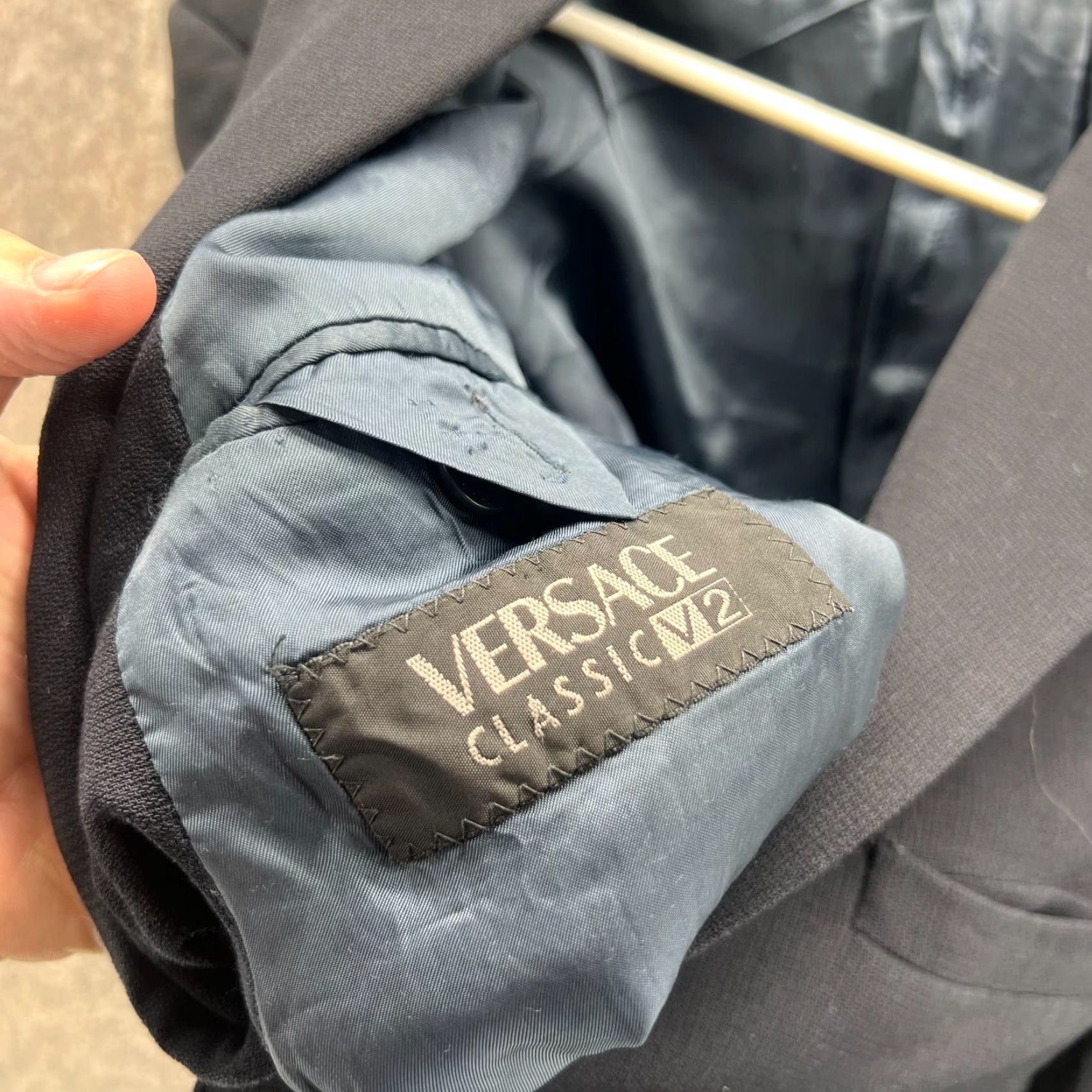 Versace VERSACE Blazer Mens 40 Blue Classic V2 Jacket Single-Breasted Sport Coat Dress Size 40R - 3 Thumbnail