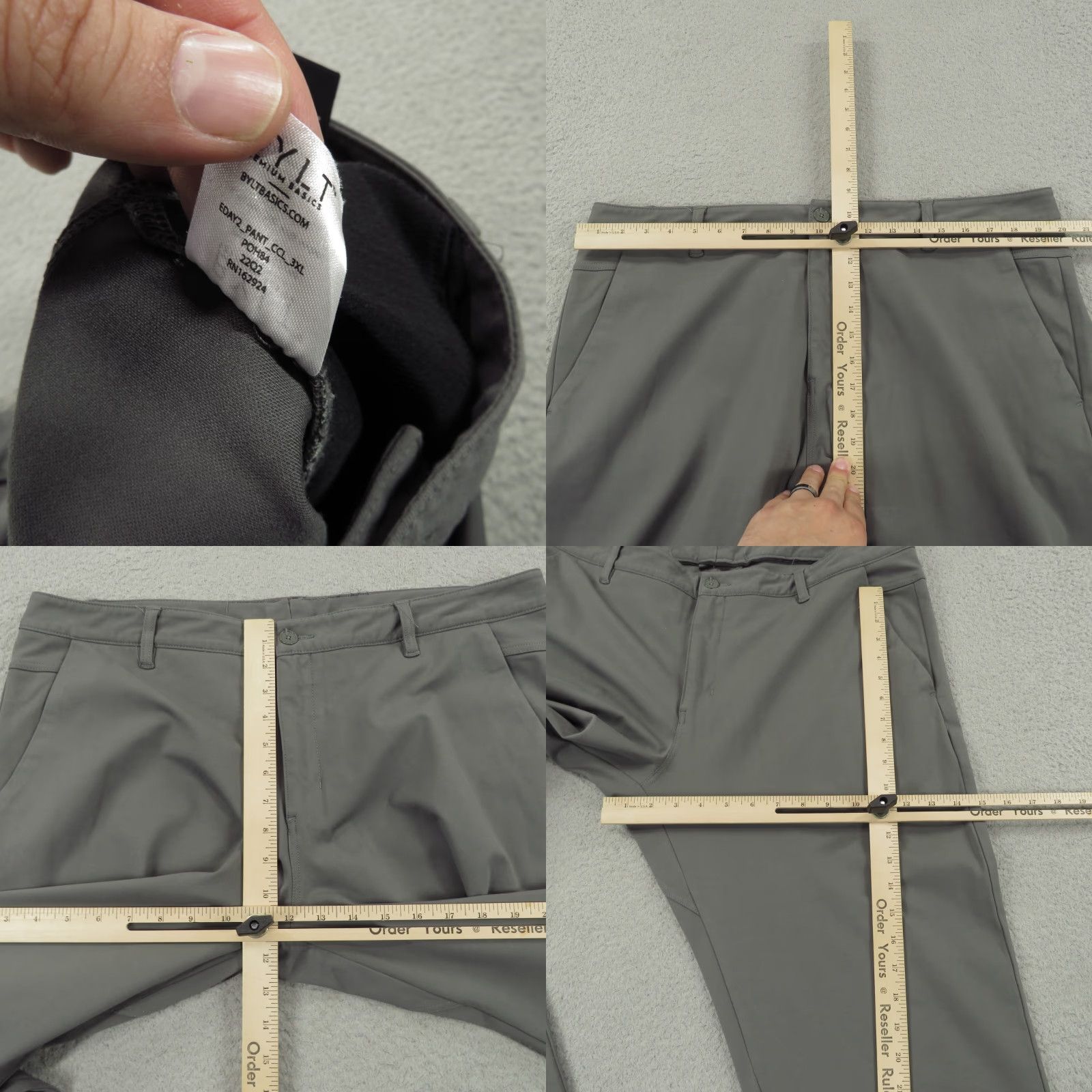 Vintage BYLT Everyday Pant 2.0 Slim Fit Gray Stretch Office Mens 40x32 3XL Size US 40 / EU 56 - 9 Thumbnail