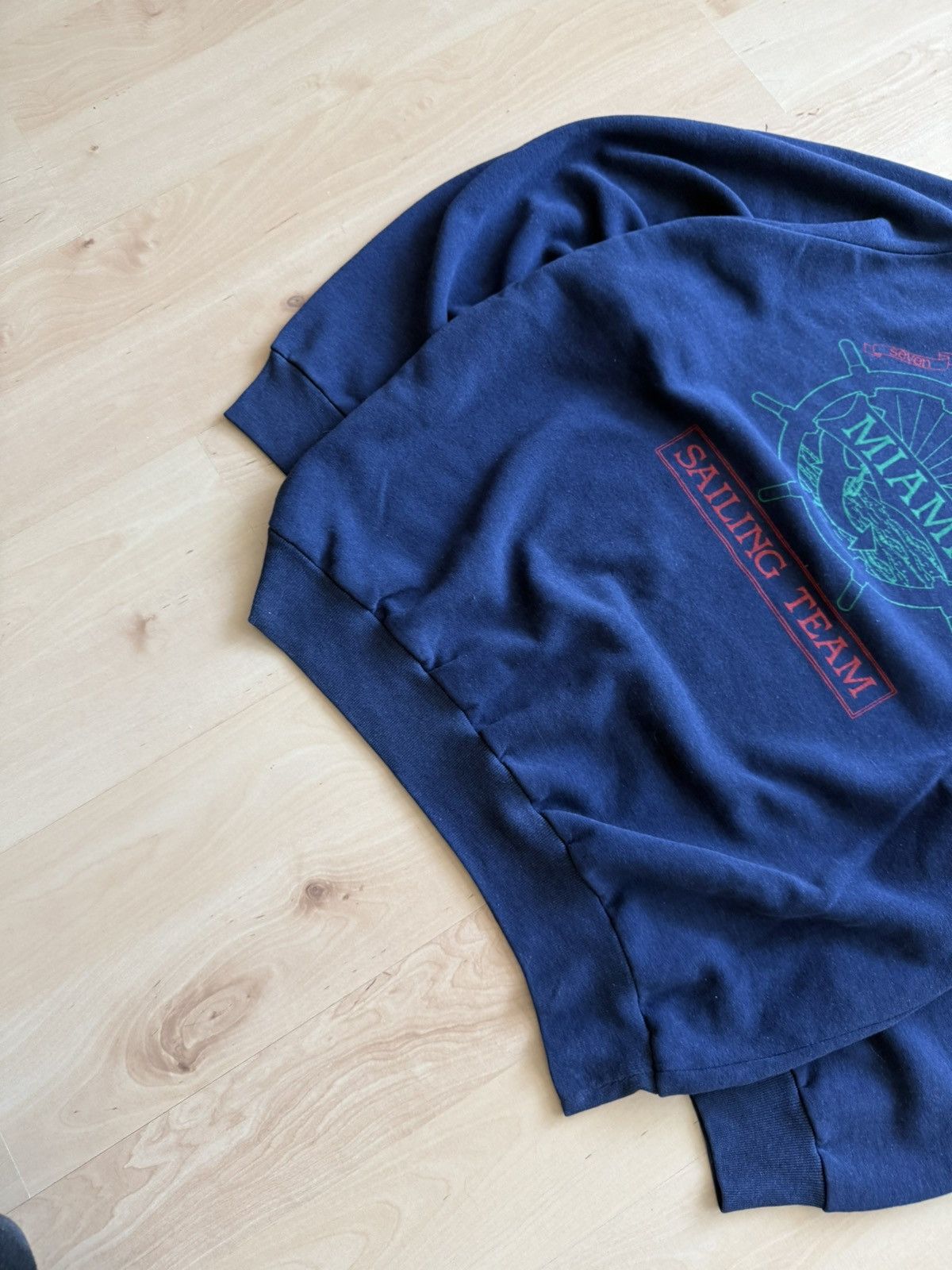 Vintage 70’s Miami Sailing team yacht boxy retro sweatshirt vintage Size US L / EU 52-54 / 3 - 4 Thumbnail
