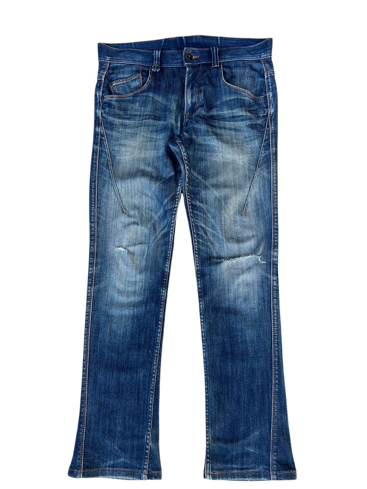 Distressed Mud Stretch Denim Nicole Hideaways Bootcut Jeans