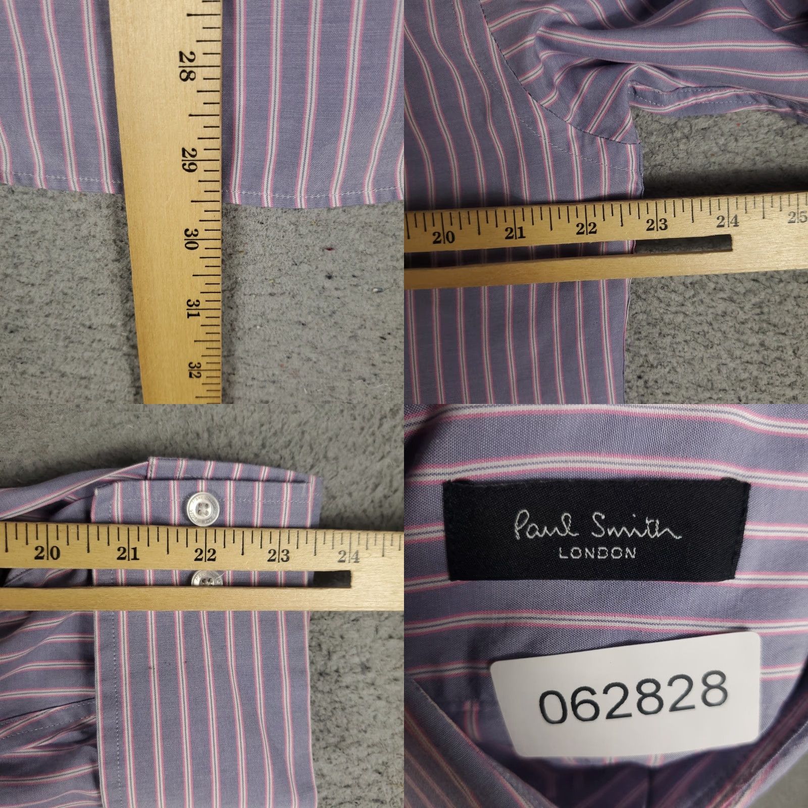 Paul Smith VINTAGE Paul Smith Dress Shirt Men 16 Blue Pink Striped Long Sleeve Business Casual Formal Workwear Size 42R - 8 Thumbnail