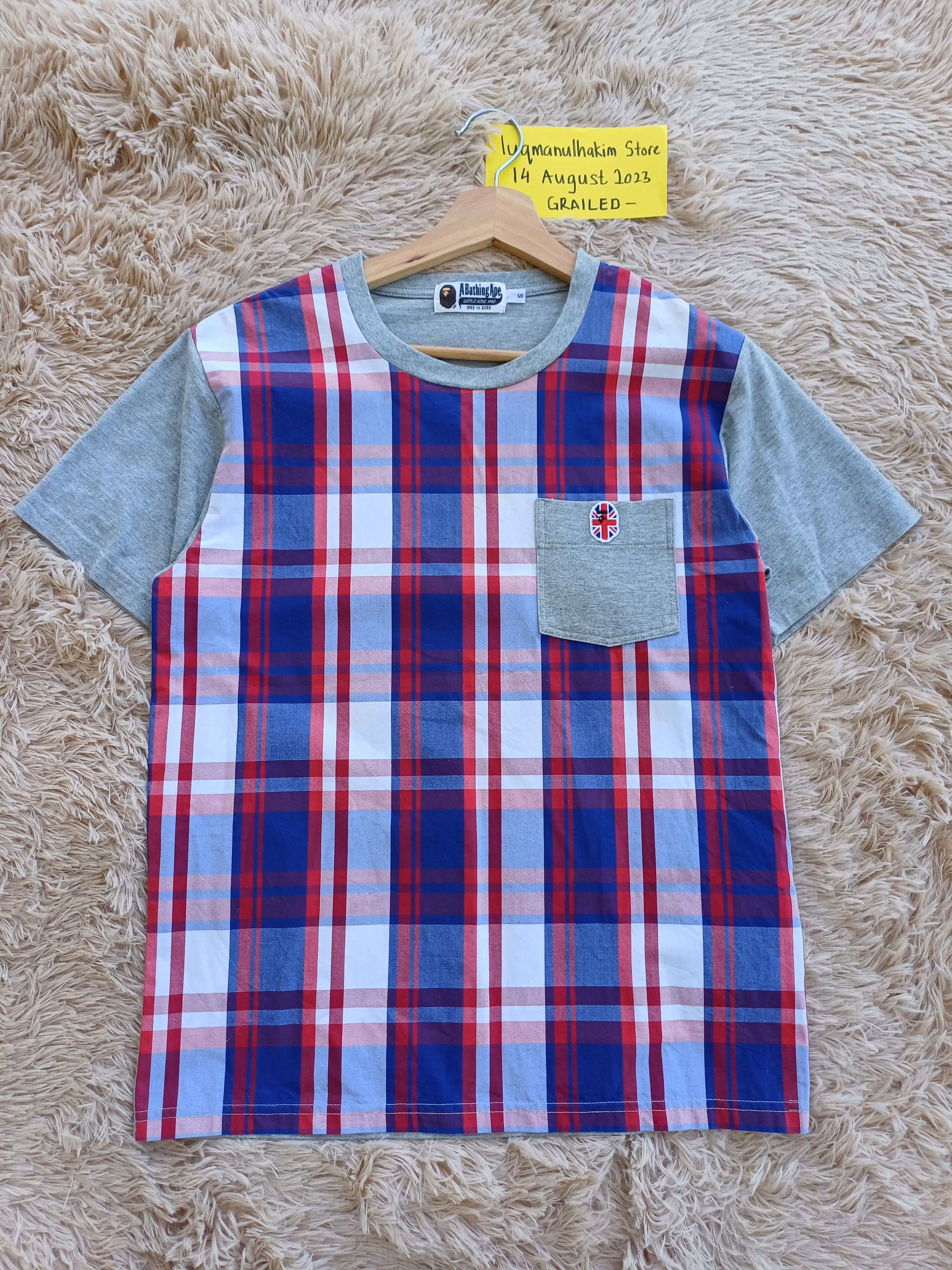Bape Bape Check Union Jack Pocket Tee Size US S / EU 44-46 / 1 - 2 Thumbnail