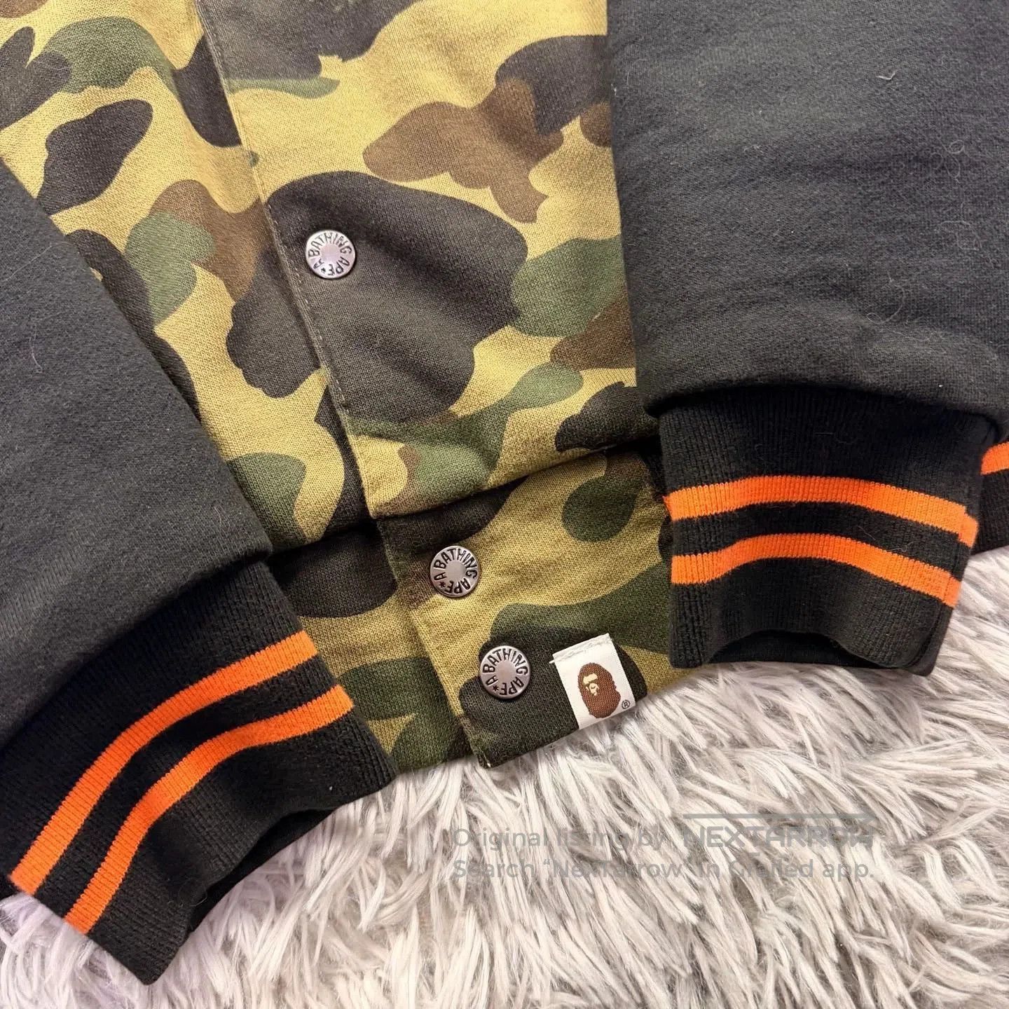 Bape bape green camo baseball jacket size large. Size US L / EU 52-54 / 3 - 4 Thumbnail