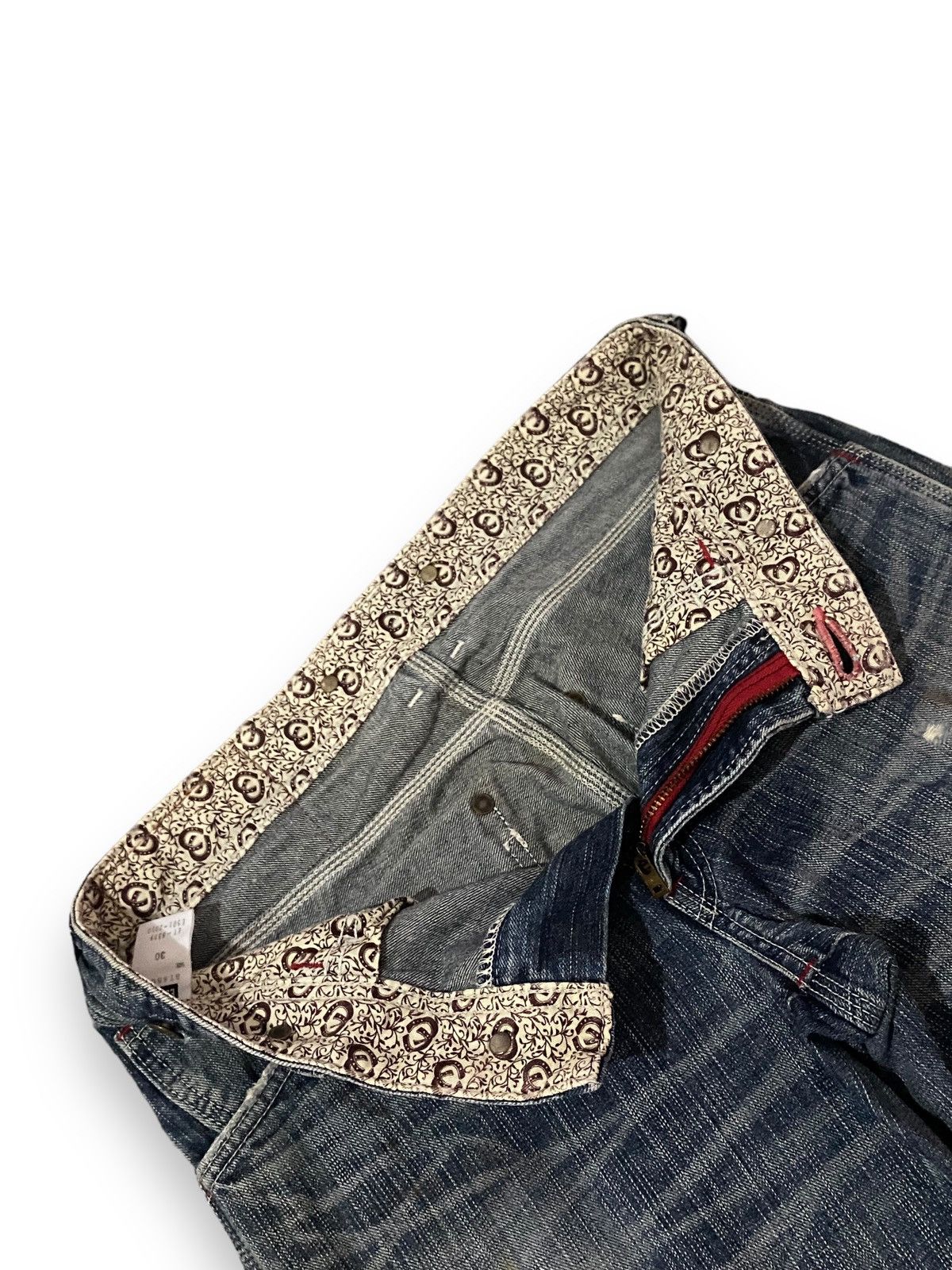 Edwin × Japanese Brand FLARE 🔥 Edwin 503 Blue Trip Distressed Splash Paint Denim Size US 33 - 14 Thumbnail