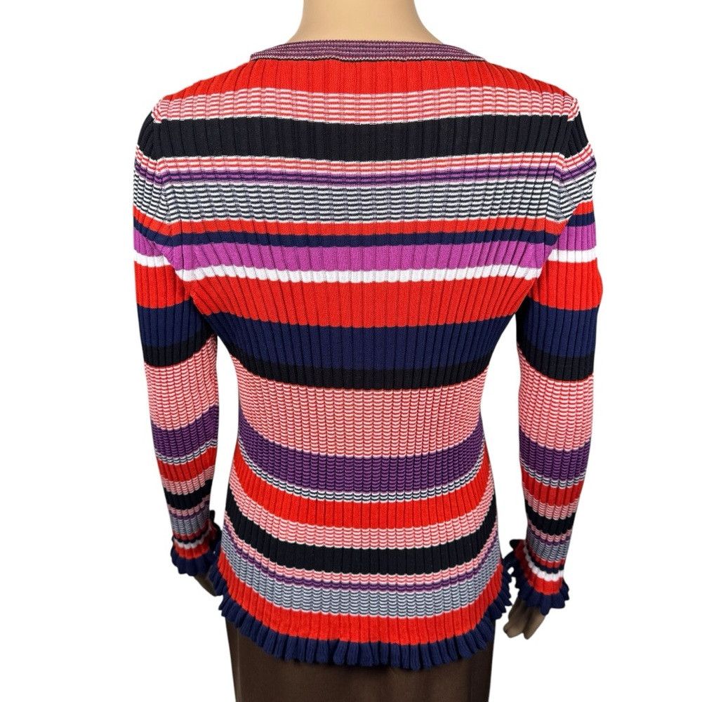 Hugo Boss BOSS Hugo Boss Striped Cotton Ruffle Hem Sweater M Size M / US 6-8 / IT 42-44 - 7 Thumbnail