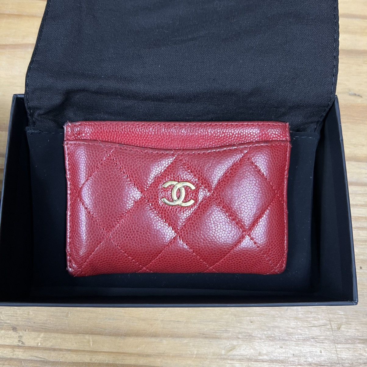 Chanel Chanel lambskin quilted card holder pre owned red Size ONE SIZE - 1 Thumbnail