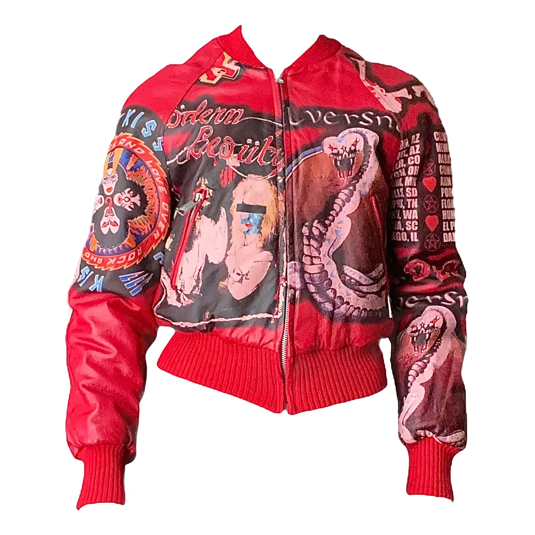 Dolce & Gabbana 2001 LEATHER BOMBER ROCK PUNK JACKET Size S / US 4 / IT 40 - 1 Thumbnail