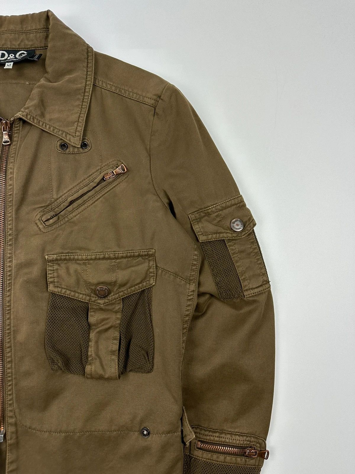 Dolce & Gabbana Dolce Gabbana FW04 Army Mesh Pocket Crop Khaki Jacket Size M / US 6-8 / IT 42-44 - 3 Thumbnail