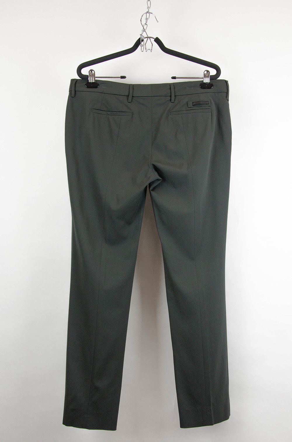 Prada Prada Dark Olive Wool Tapered Trousers IT48/W35 Size US 35 - 2 Thumbnail