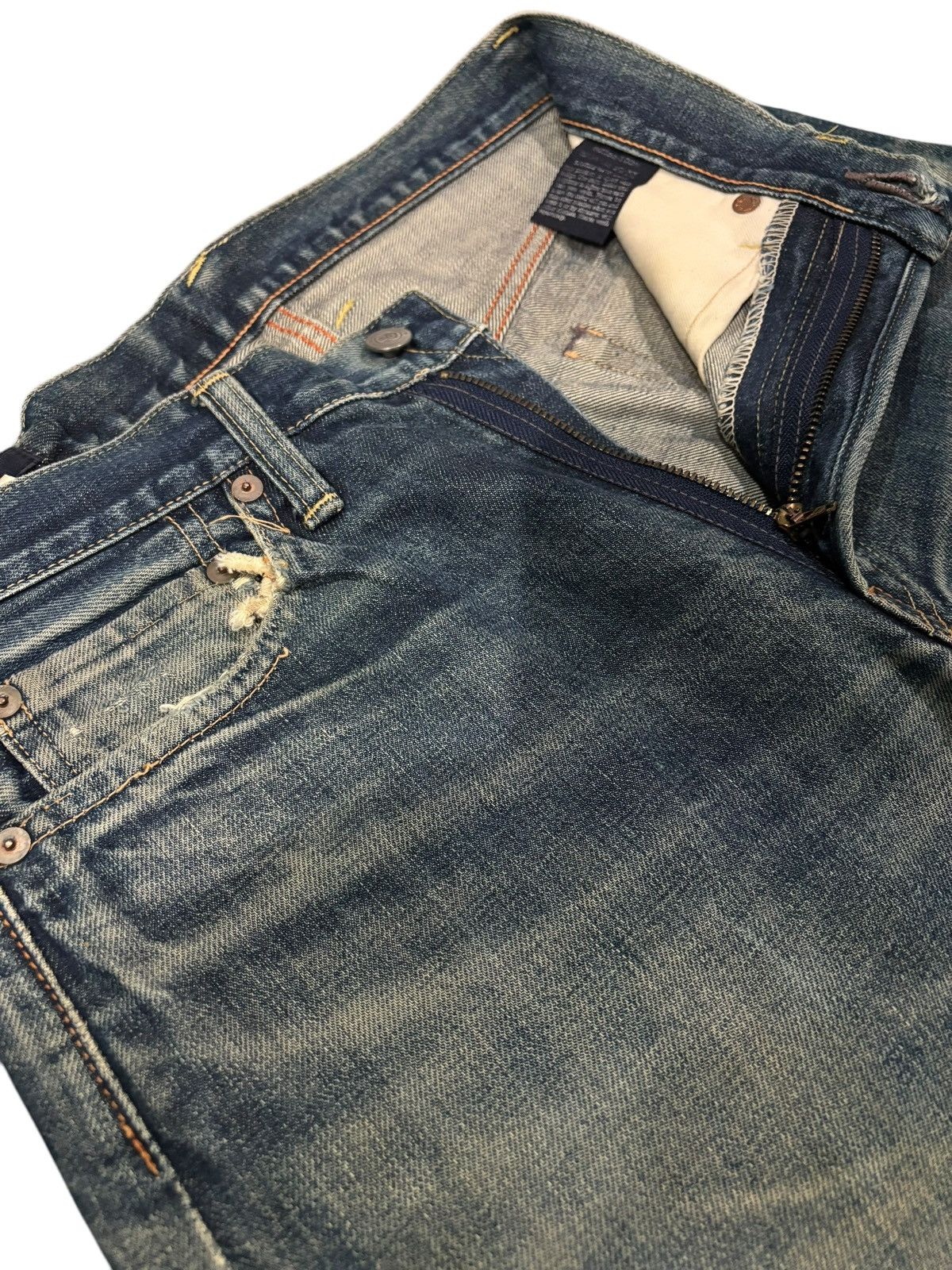 45rpm × Japanese Brand 90s Vtg 45rpm Distressed Faded Reworked Jeans Size US 30 / EU 46 - 4 Thumbnail