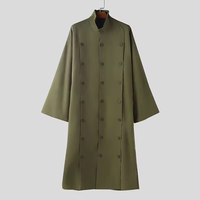 Japanese Brand Solid Casual Japanese Streetwear Green Midi Coat Jacket Size US XXL / EU 58 / 5 - 2 Thumbnail