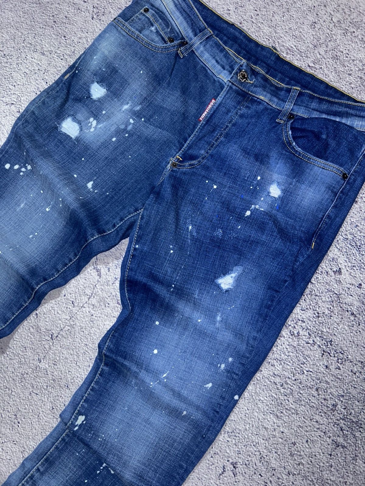 Dsquared2 DSQ2 Dsquared2 Slim Jean “D-6190” Distressed Paint-Splatter Size US 32 / EU 48 - 3 Thumbnail