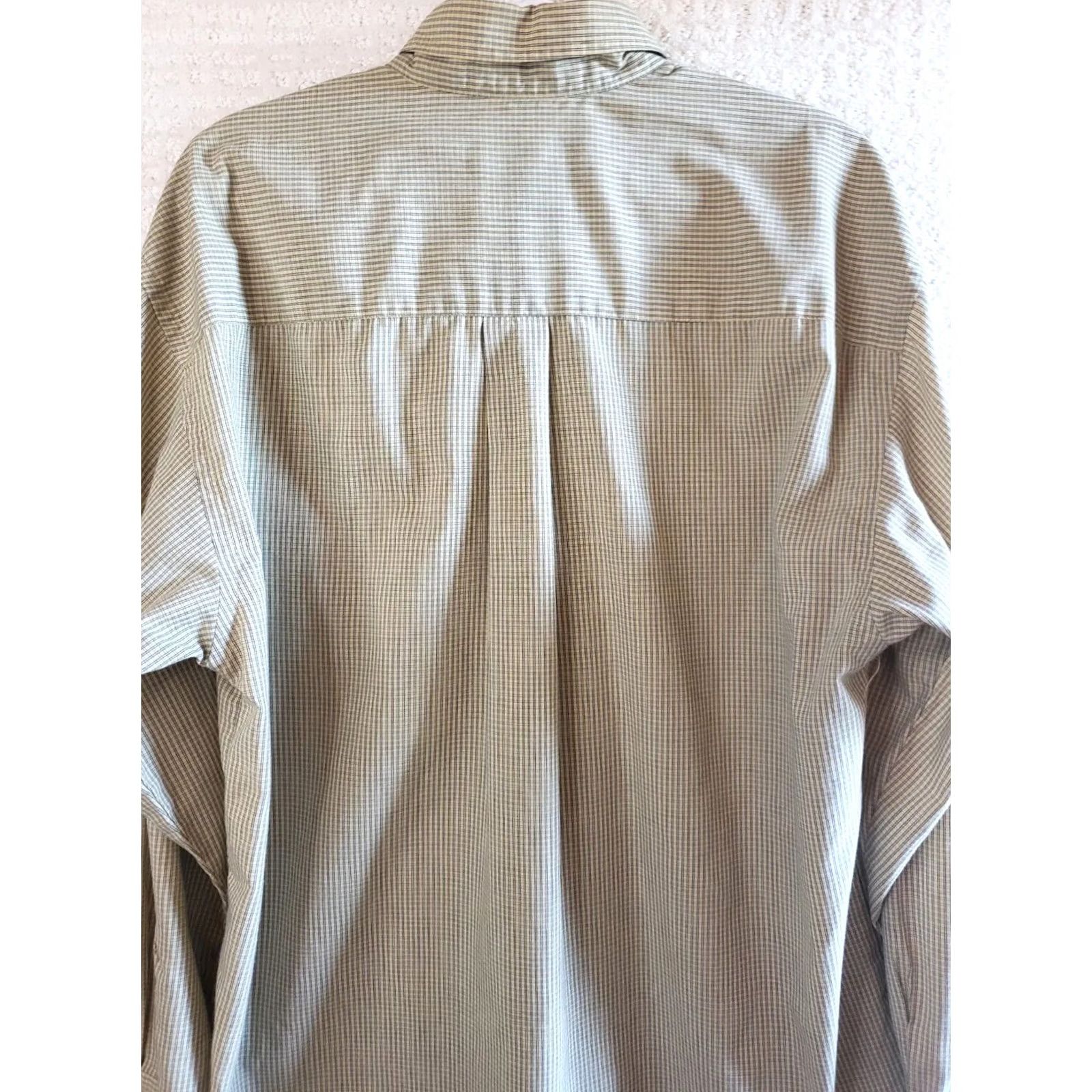 Van Heusen Van Heusen Dress Shirt Mens L Yellow Green Check 16-16.5" Neck Size 42R - 5 Thumbnail