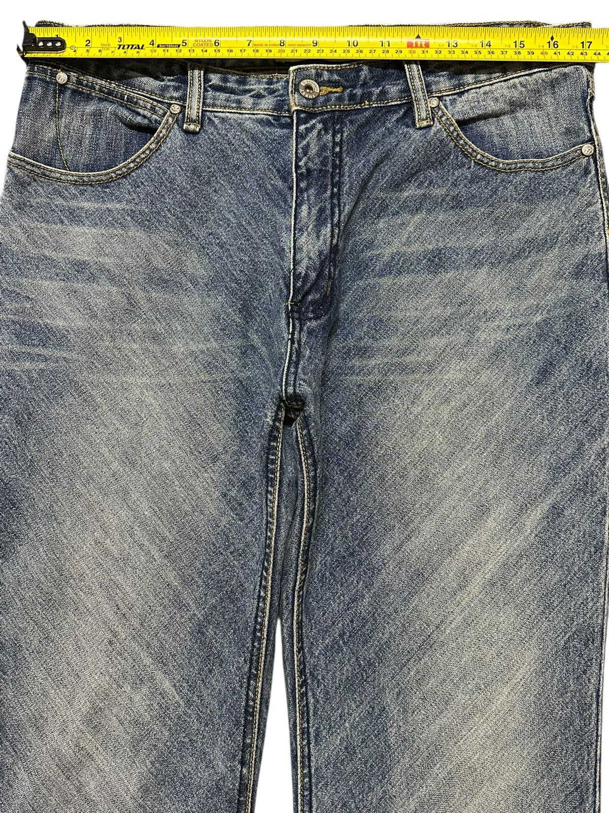 Japanese Brand Vintage Japanese Brand Blue Faded Wash Whiskers Style Jeans Size US 34 / EU 50 - 12 Thumbnail