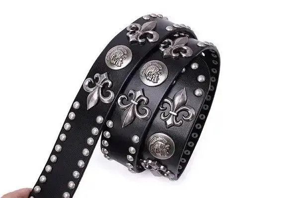 Japanese Brand Kawasaki x Itou Men Belt Punk Rivet Size 32 - 4 Thumbnail