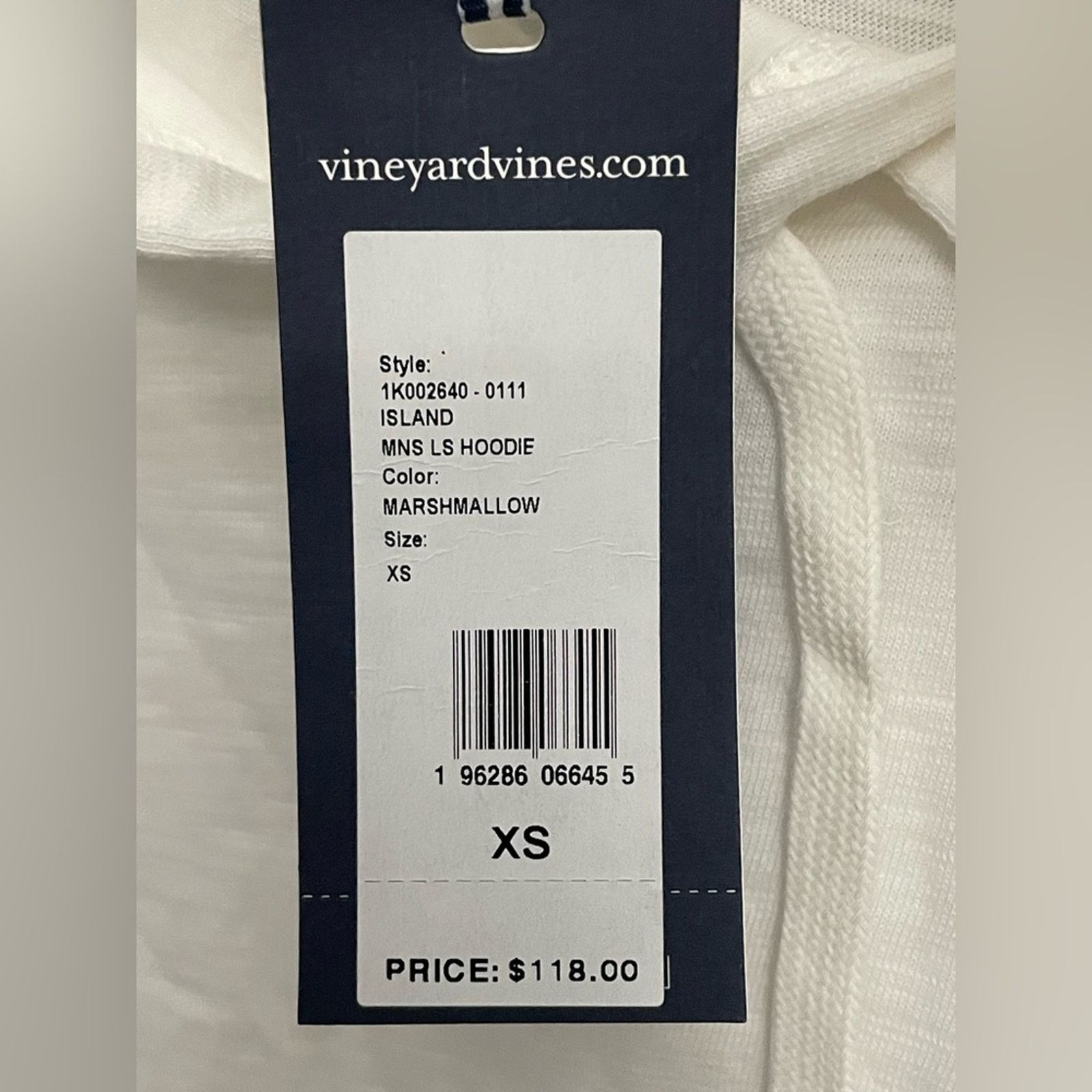 Vineyard Vines Vineyard Vines Island Hoodie in Marshmallow - Men’s size XS Size US XS / EU 42 / 0 - 4 Thumbnail