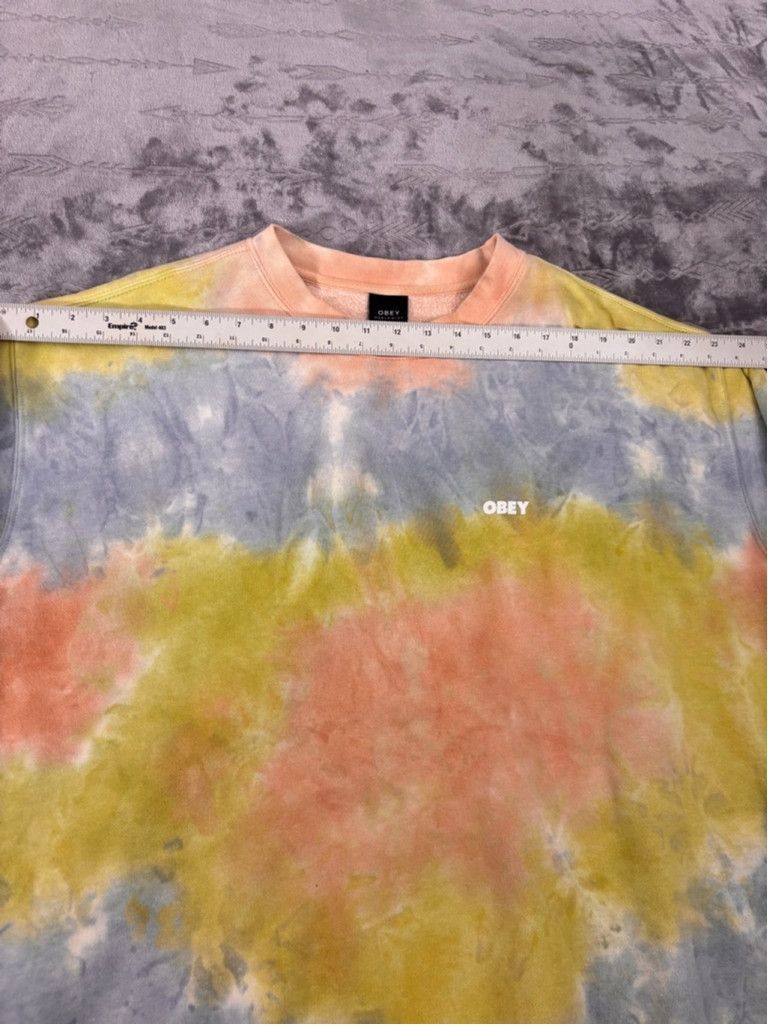 Obey Men's Obey Tie Dye Crewneck Sweatshirt Size L Size US XL / EU 56 / 4 - 2 Thumbnail
