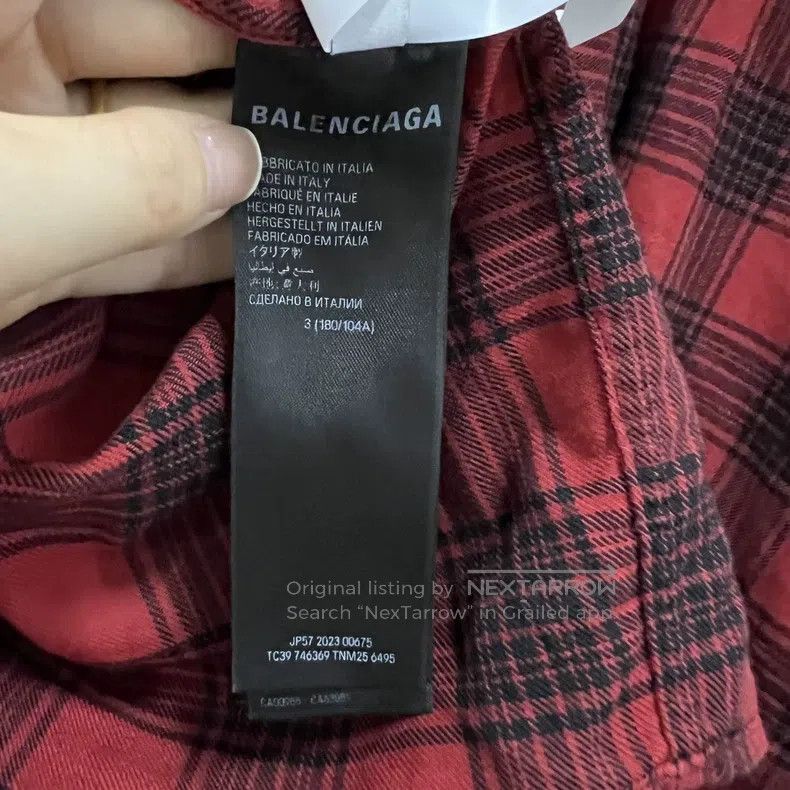 Balenciaga Balenciaga Contrast Color Plaid Hooded Shirt Size US L / EU 52-54 / 3 - 3 Thumbnail