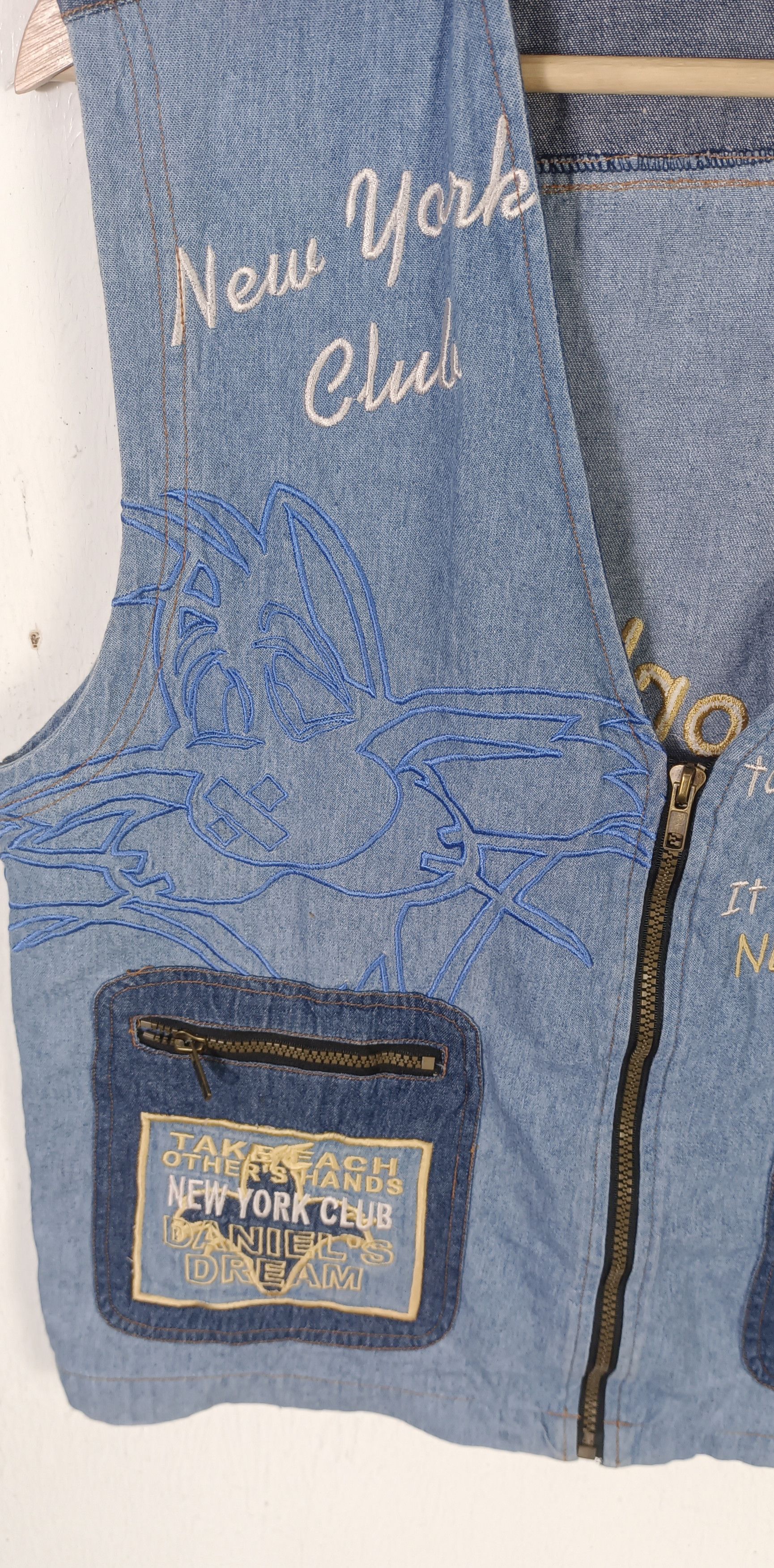 Cartoon Network Vintage New York Club Daniel's Dream Denim Vest Jacket Size US M / EU 48-50 / 2 - 6 Thumbnail