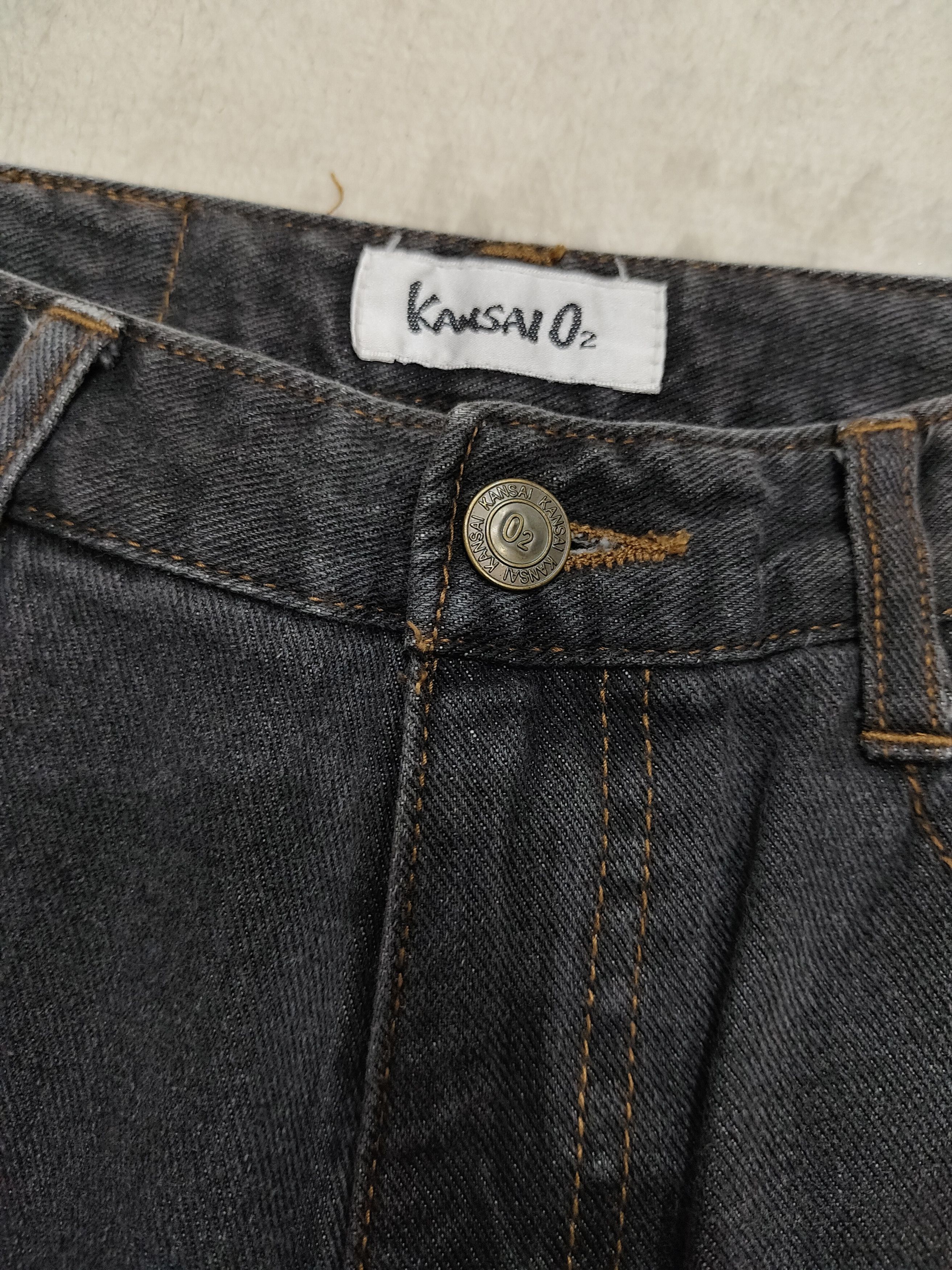 Kansai Yamamoto RARE 🇯🇵 Vtg Kansai O2 Raw Hem Flare Jeans Size 27" / US 4 / IT 40 - 8 Thumbnail